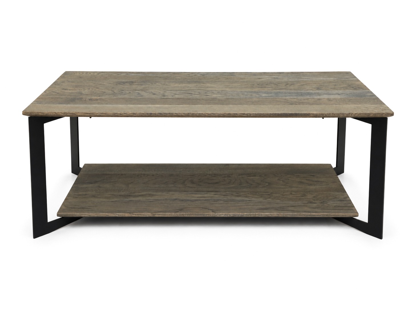 GOODproduct Couchtisch »Arvid, Wohnzimmertisch, Sofatisch, Beistelltisch, Kaffeetisch« Wildeiche geölt Natur/Smoke, Schweizer Kante, Metallgestell