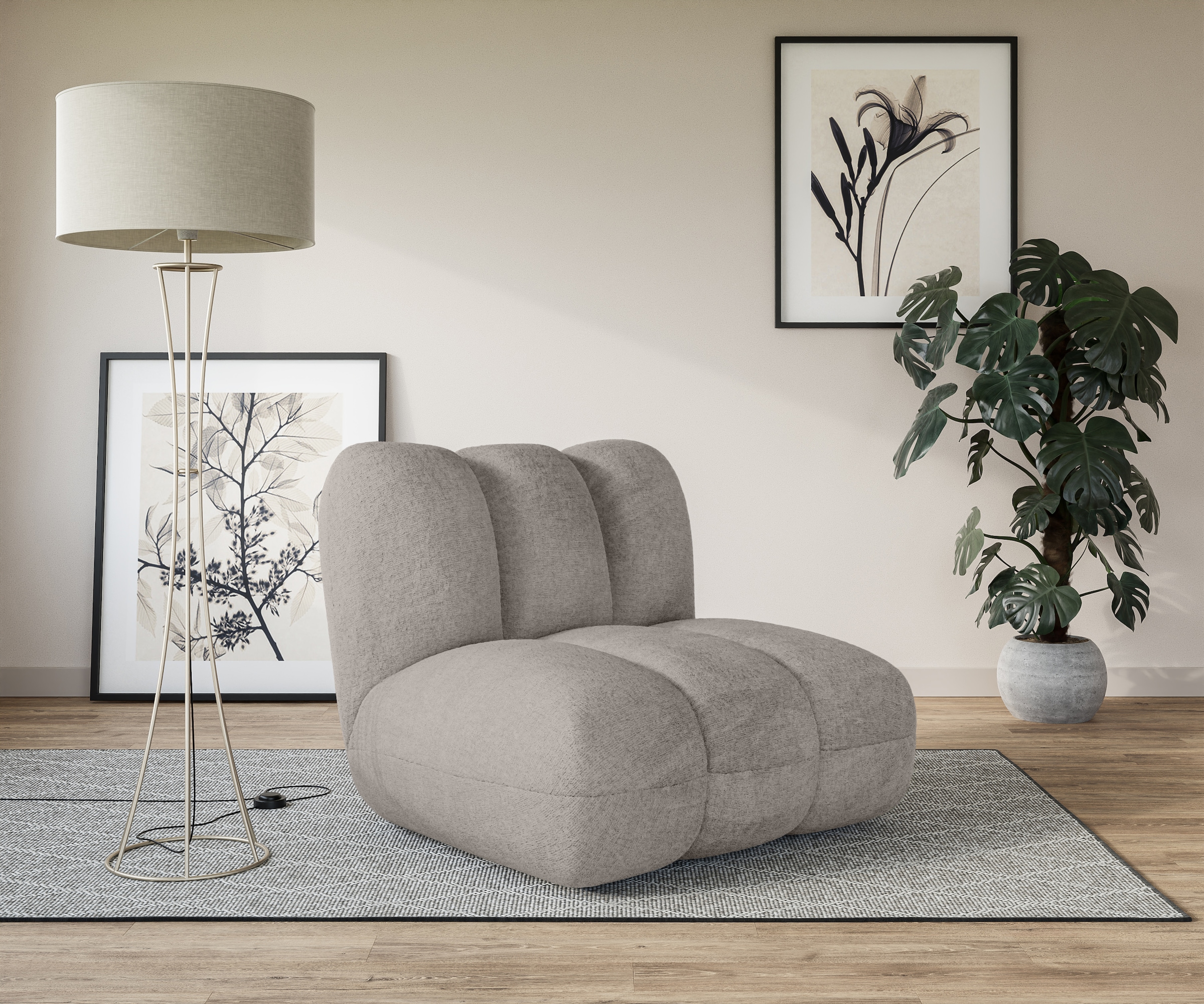 Sessel »Priya«, perfektes Einzelstück, gemütlich und modern, B/T/H: 90/106/84 cm