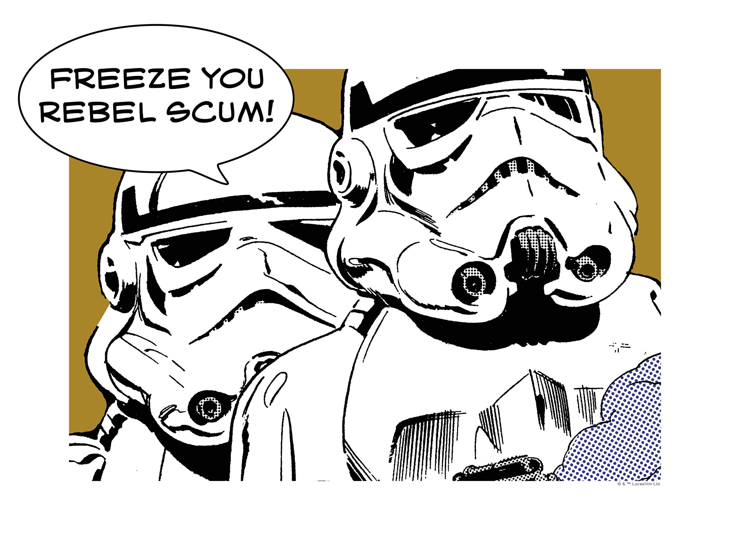 Image of Komar Bild "Star Wars Classic Comic Quote Stormtrooper" Star Wars 1 Stk. tlg. Wandbild zur Dekoration im Kinderzimmer - ohne Rahmen