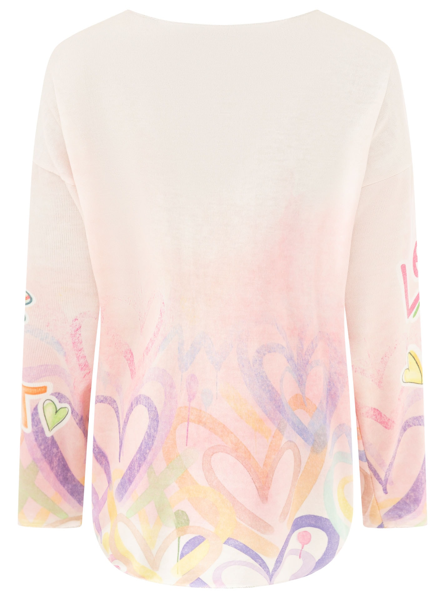 Zwillingsherz T-shirt à manches longues »"Love is Kind"« moderner Schriftzug, V-Neck, leichtes Material
