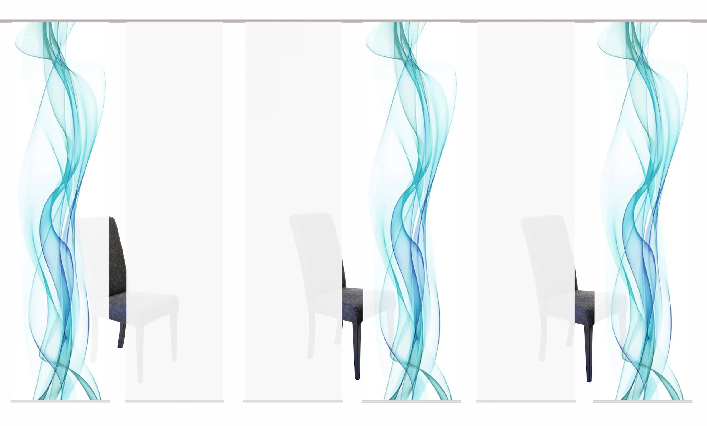 HOME WOHNIDEEN Schiebegardine »6ER SET HAZE« Paneelwagen 6 Stk. tlg. HxB: 245x60, Schiebevorhang 6er Set Digitaldruck