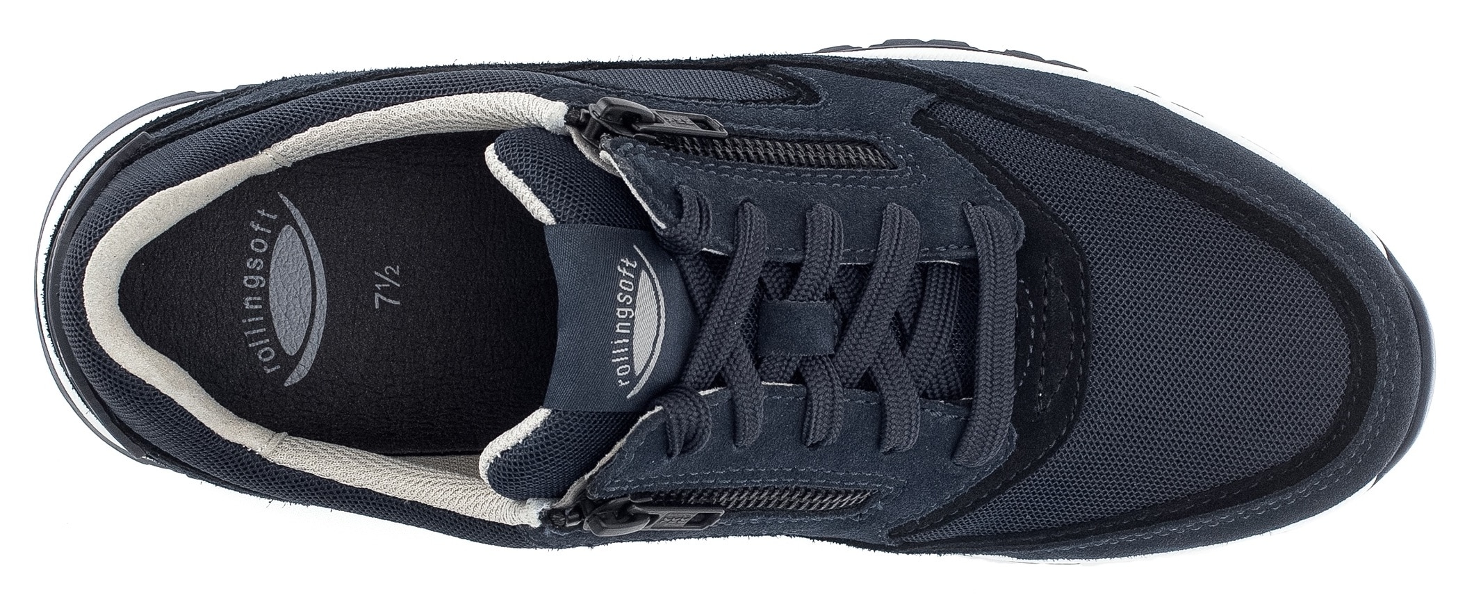 Gabor Rollingsoft Keilsneaker  , Schnürschuh, Halbschuh, Freizeitschuh, Aussenreissverschluss, G-Weite