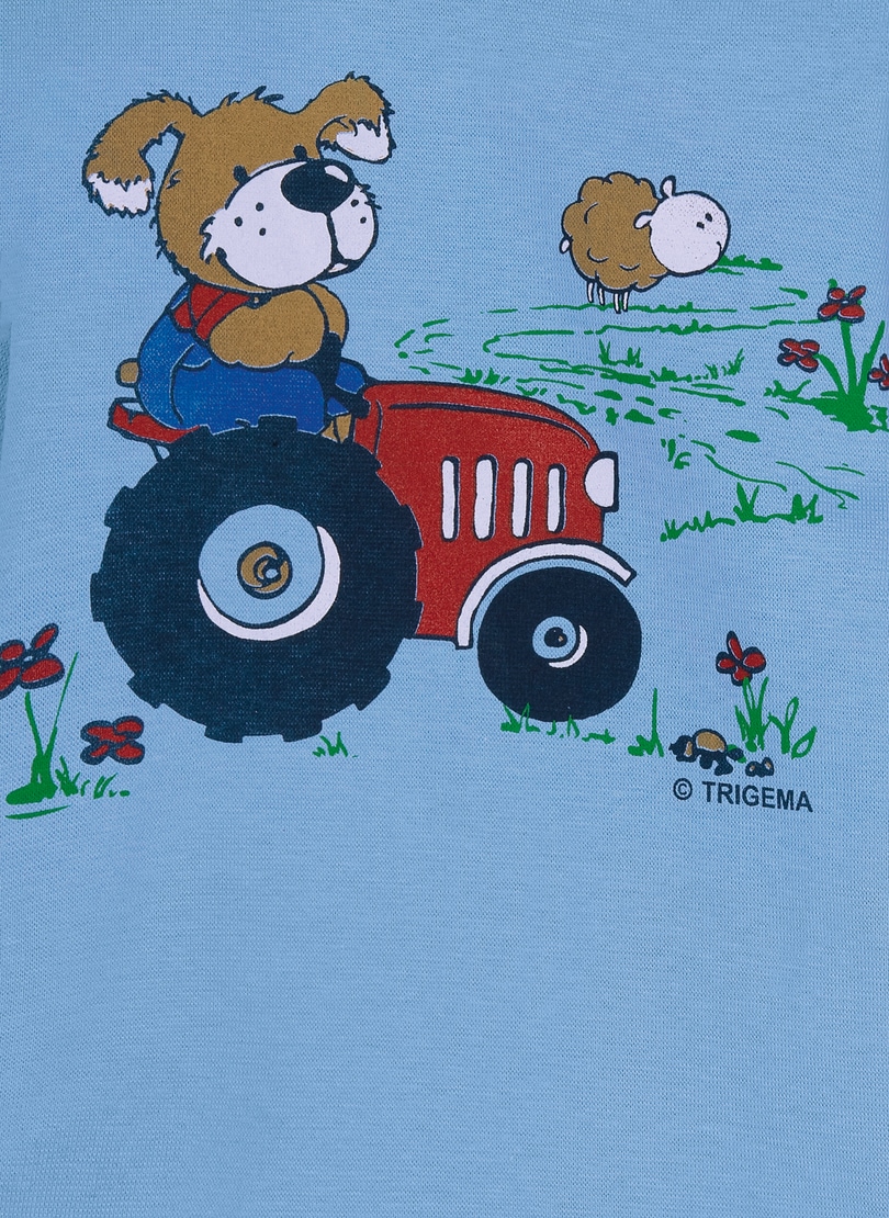 Trigema T-Shirt »TRIGEMA Langarmshirt mit süssem Hund auf Traktor«, (1 tlg.)