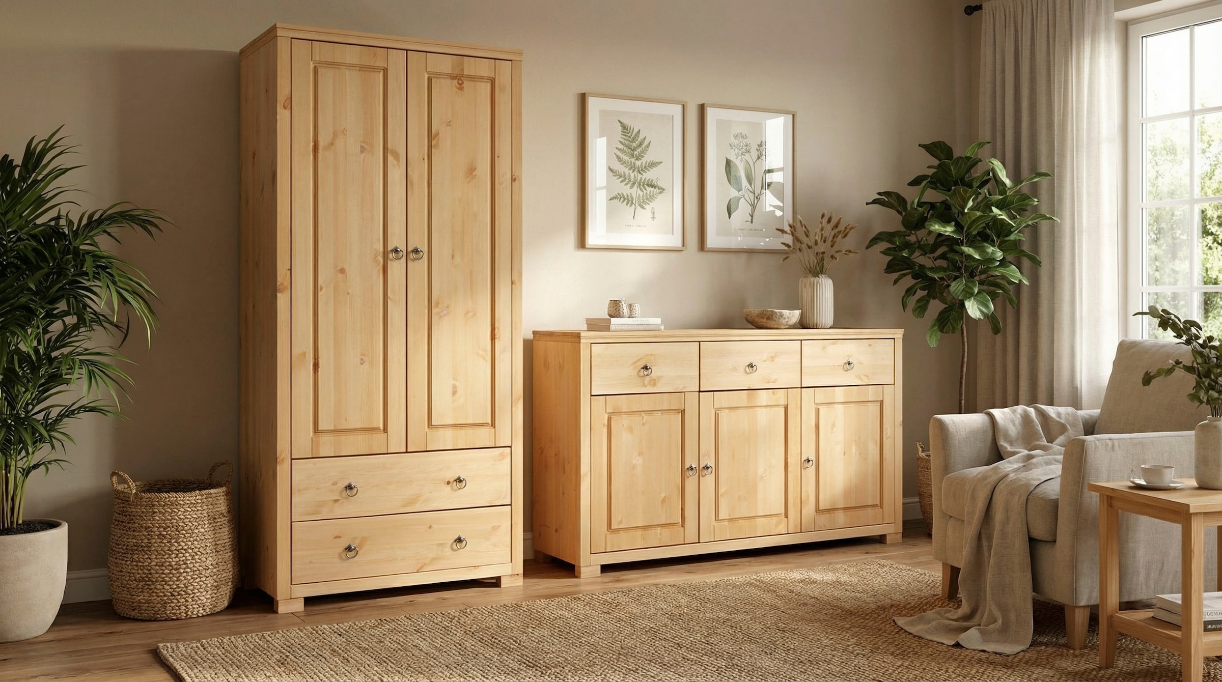 GOODproduct Sideboard »Gotland« Kommode, Breite 147 cm, aus massiver Kiefer, FSC®