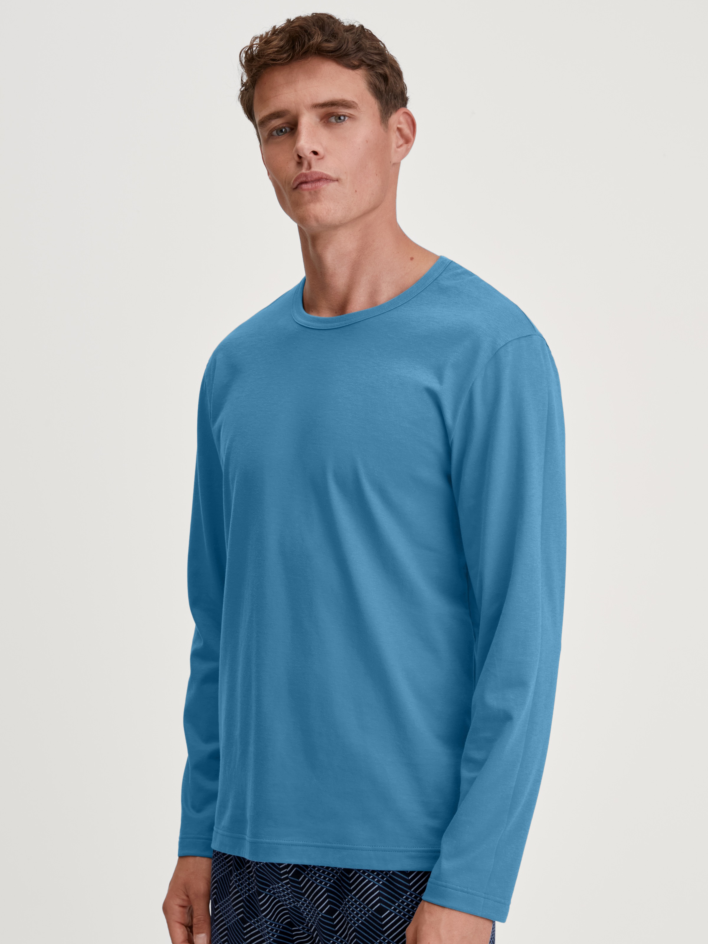 Image of CALIDA Langarmshirt "Remix Basic Sleep" Langarm, Rundhalsausschnitt, basic, weich, leicht, Baumwolle