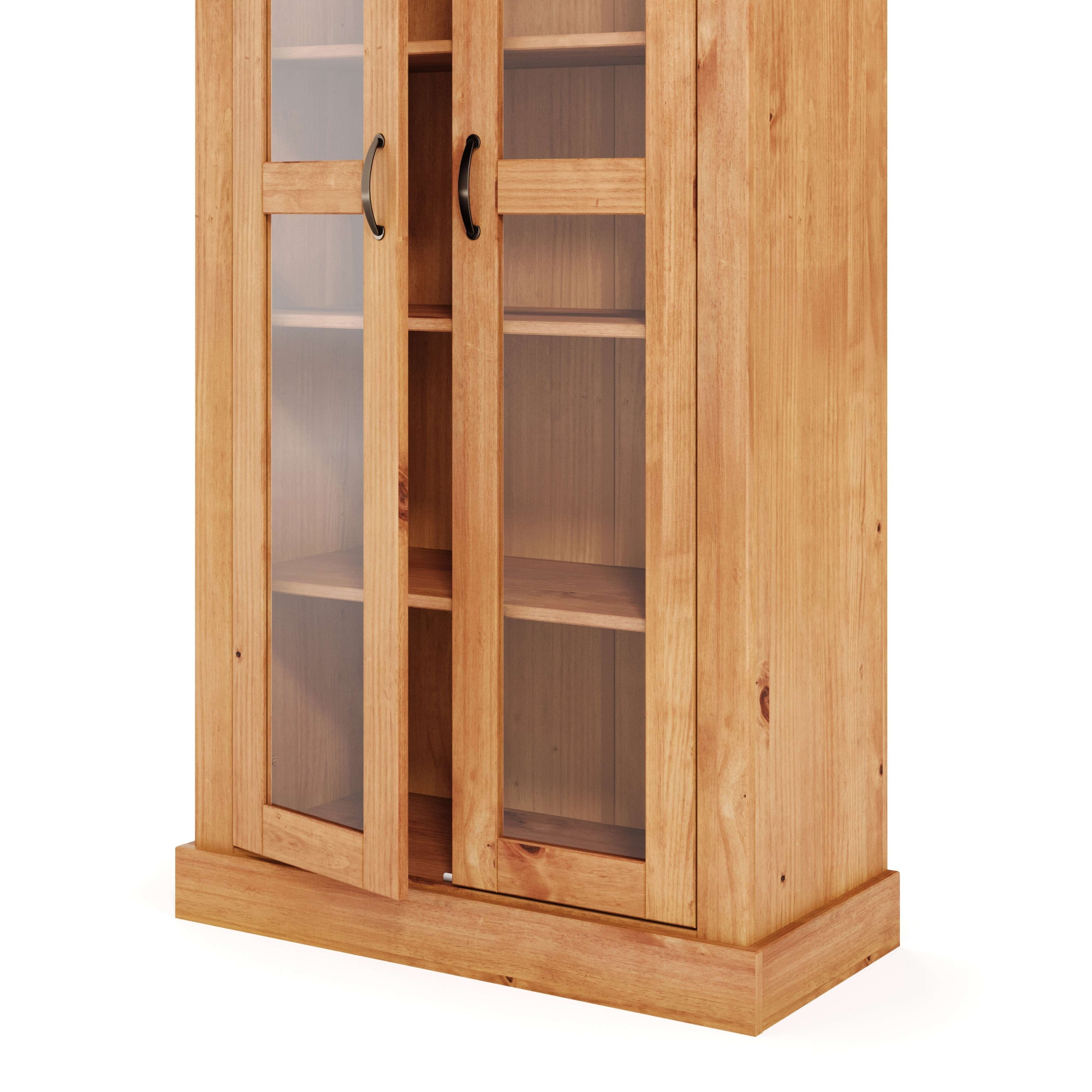 GOODproduct Vitrine »Selma, Hochschrank, Standvitrine, Glasvitrine aus massivem Kiefernholz« FSC®, mit Griffen aus antikisiertem Metall, Höhe 180 cm