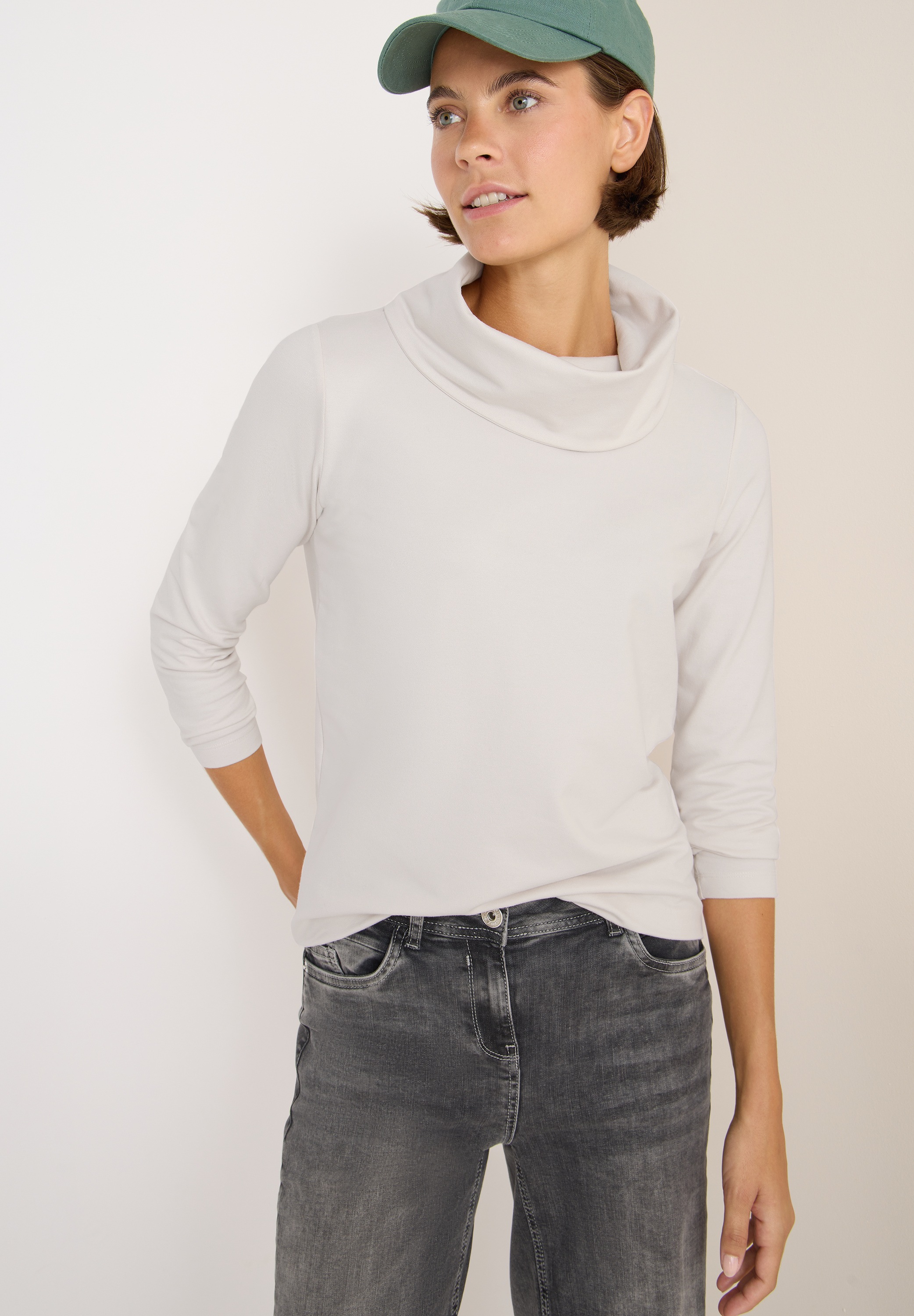 Image of Cecil 3/4-Arm-Shirt mit grossem Kragen