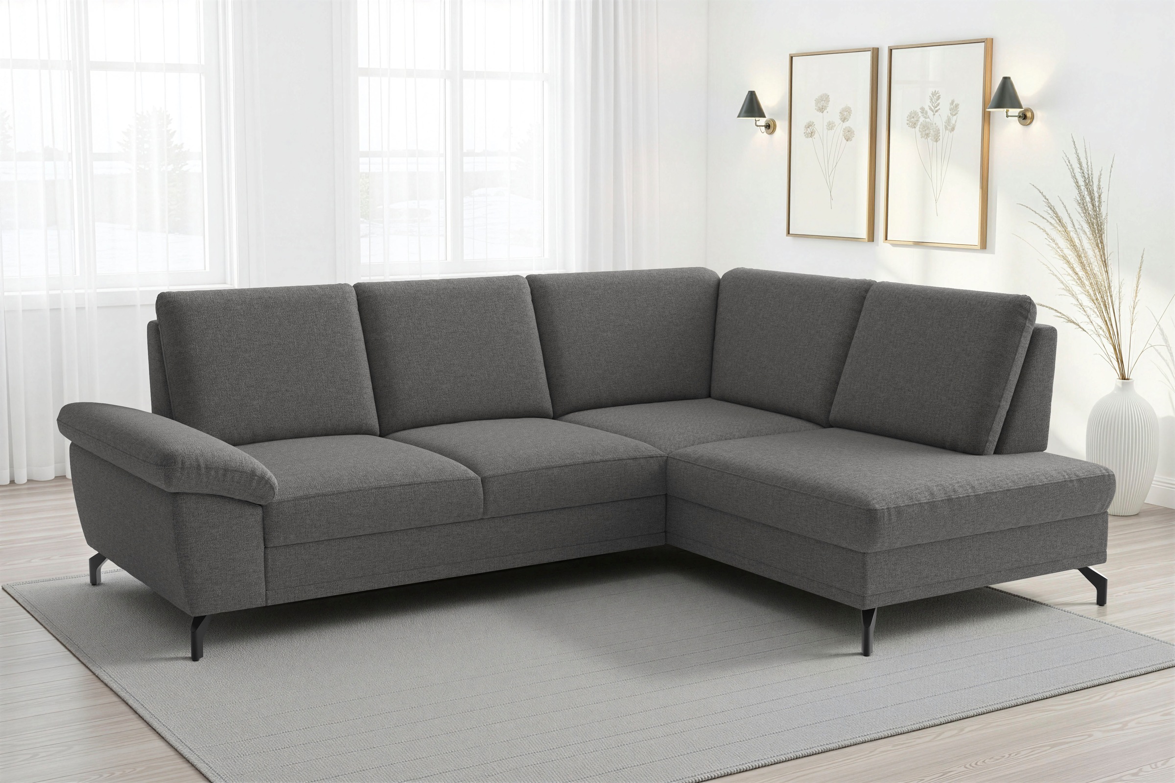 Image of sit&more Ecksofa "Chelsea L-Form, B: 249 cm, Armteil- & Sitztiefenverstellung" Couch optional mit Schlaffunktion und Bettkasten, Sitzhöhe 45 cm