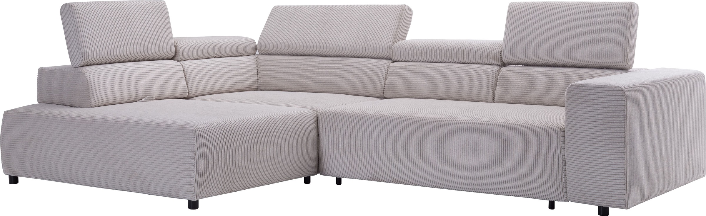 exxpo - sofa fashion Ecksofa »VITTORIO mit Komfortfunktionen, bequem und modern, Cord, L-Form«, inkl. Kopfteil- und Sitztiefenverstellung, wahlweise mit Bettfunktion