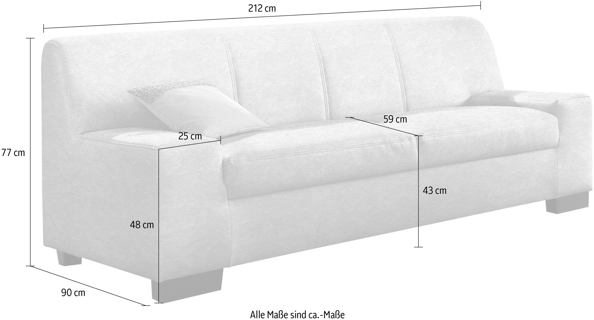 DOMO collection 3-Sitzer »Norma Top, elegant und modern, flache Armlehnen, komfortabel«