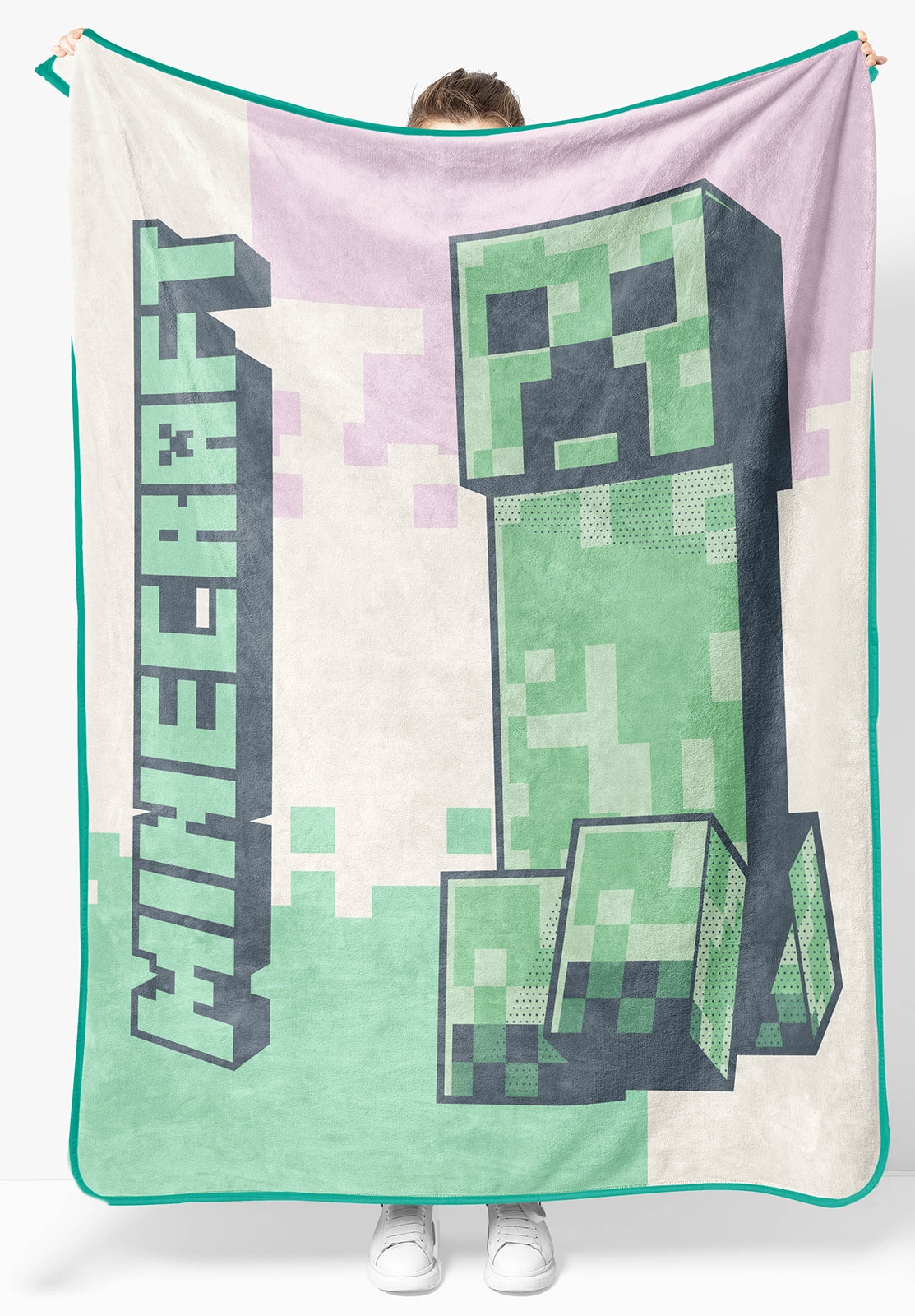 Minecraft Couverture pour enfants »Minecraft Creeper 130 x 150 cm« duveteux