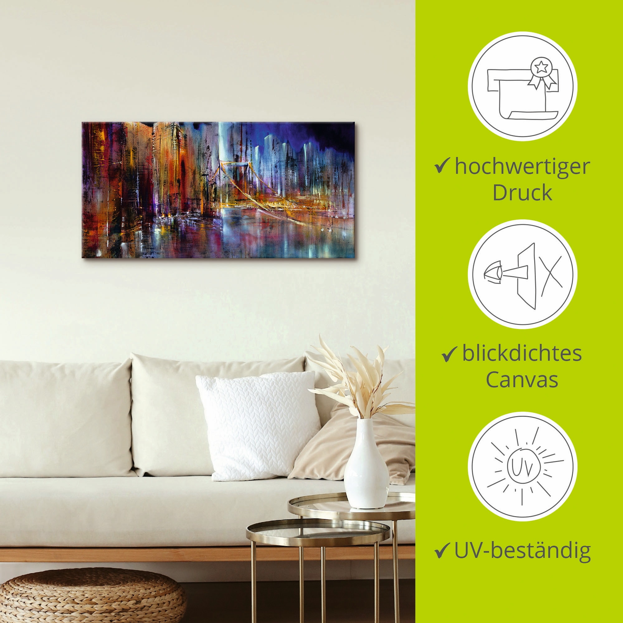 Artland Leinwandbild »Stadtansicht I« Amerika 1 Stk. tlg. auf Holzrahmen gespannt