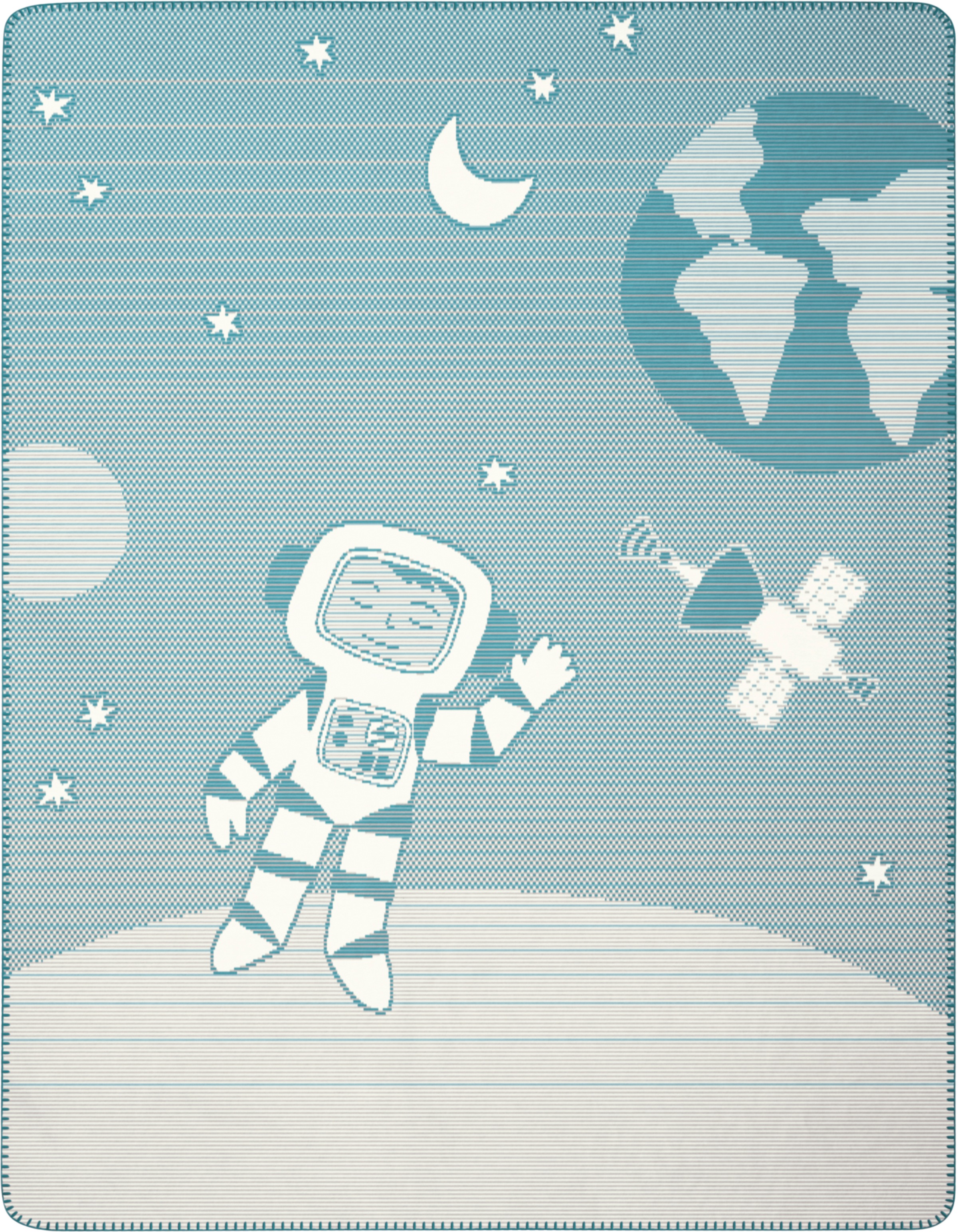 Image of Biederlack Babydecke "Babydecke Spacekid" 75 x 100, mit Zierstich