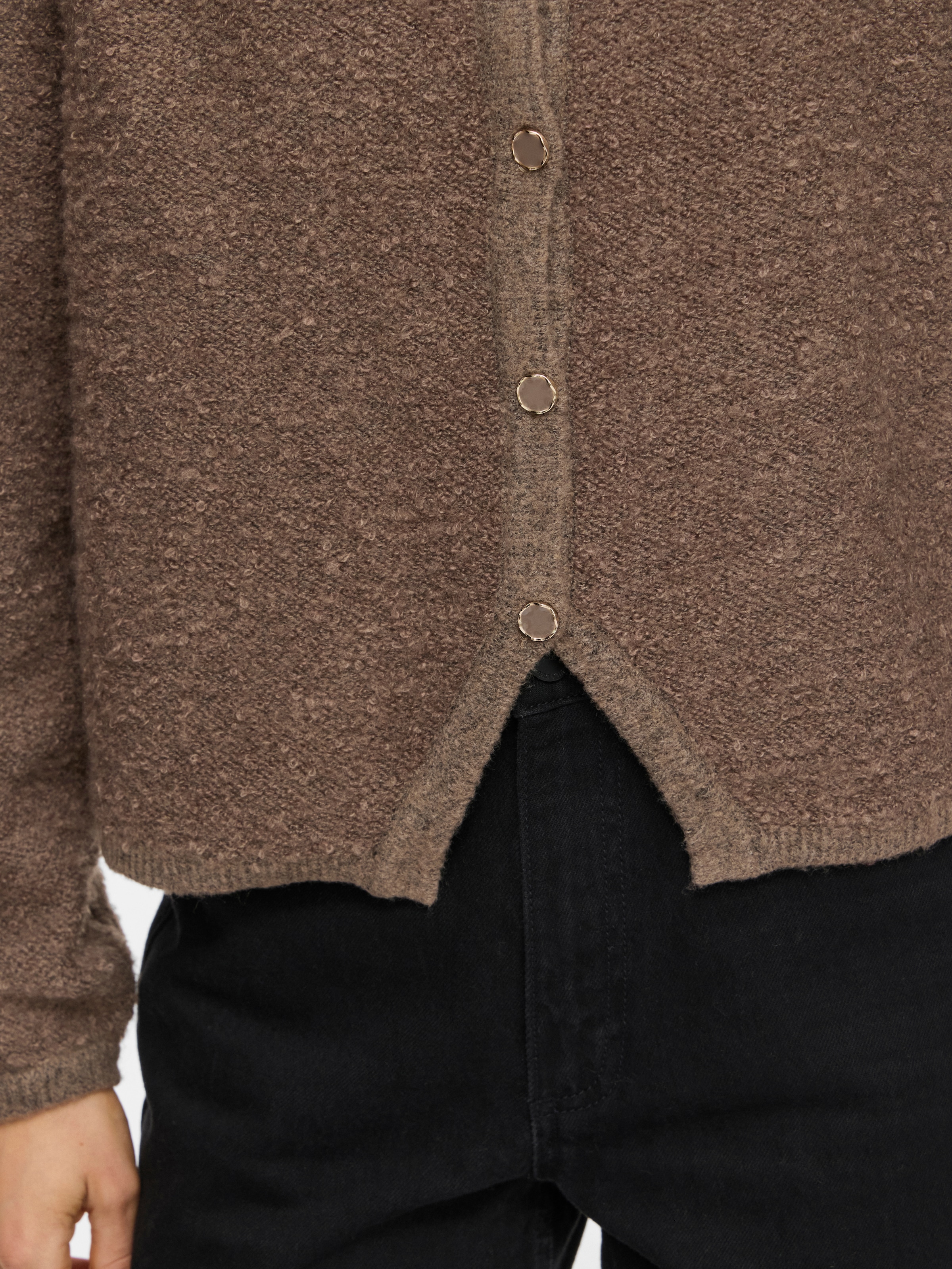 Vila Strickjacke »VIPIGGA O-NECK L/S KNIT JACKET NOOS« Materialmix