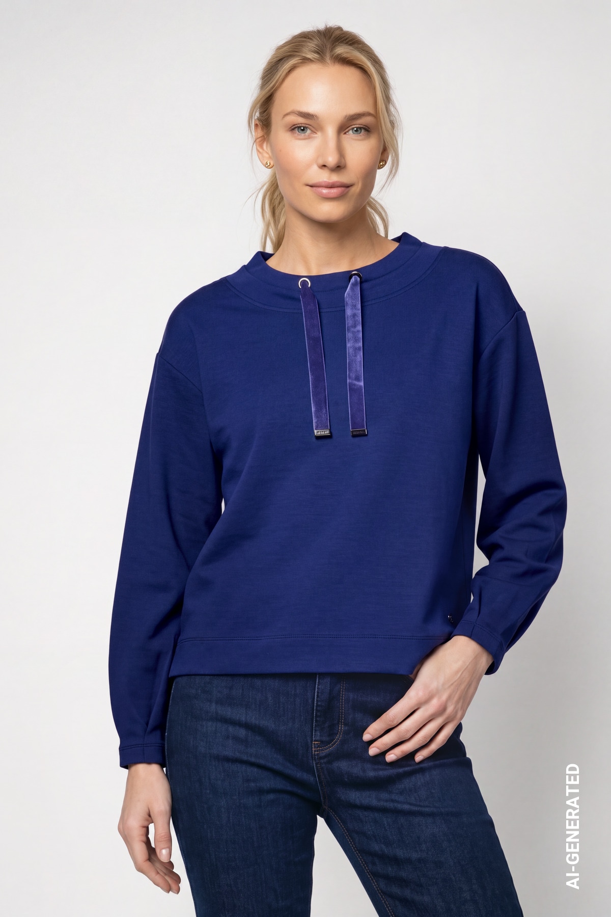 Image of Monari Sweatshirt "Sweatshirt Basic Samtband", Regular fit mit Rundhalsausschnitt