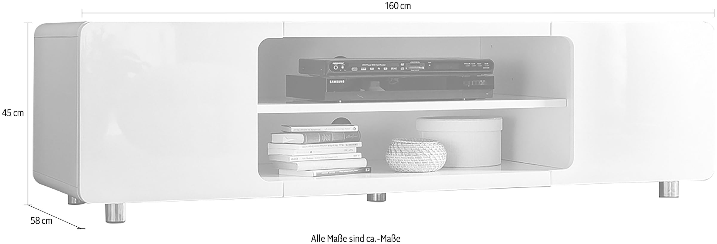 SalesFever Lowboard, Kommode mit 2 Kabeldurchführungen