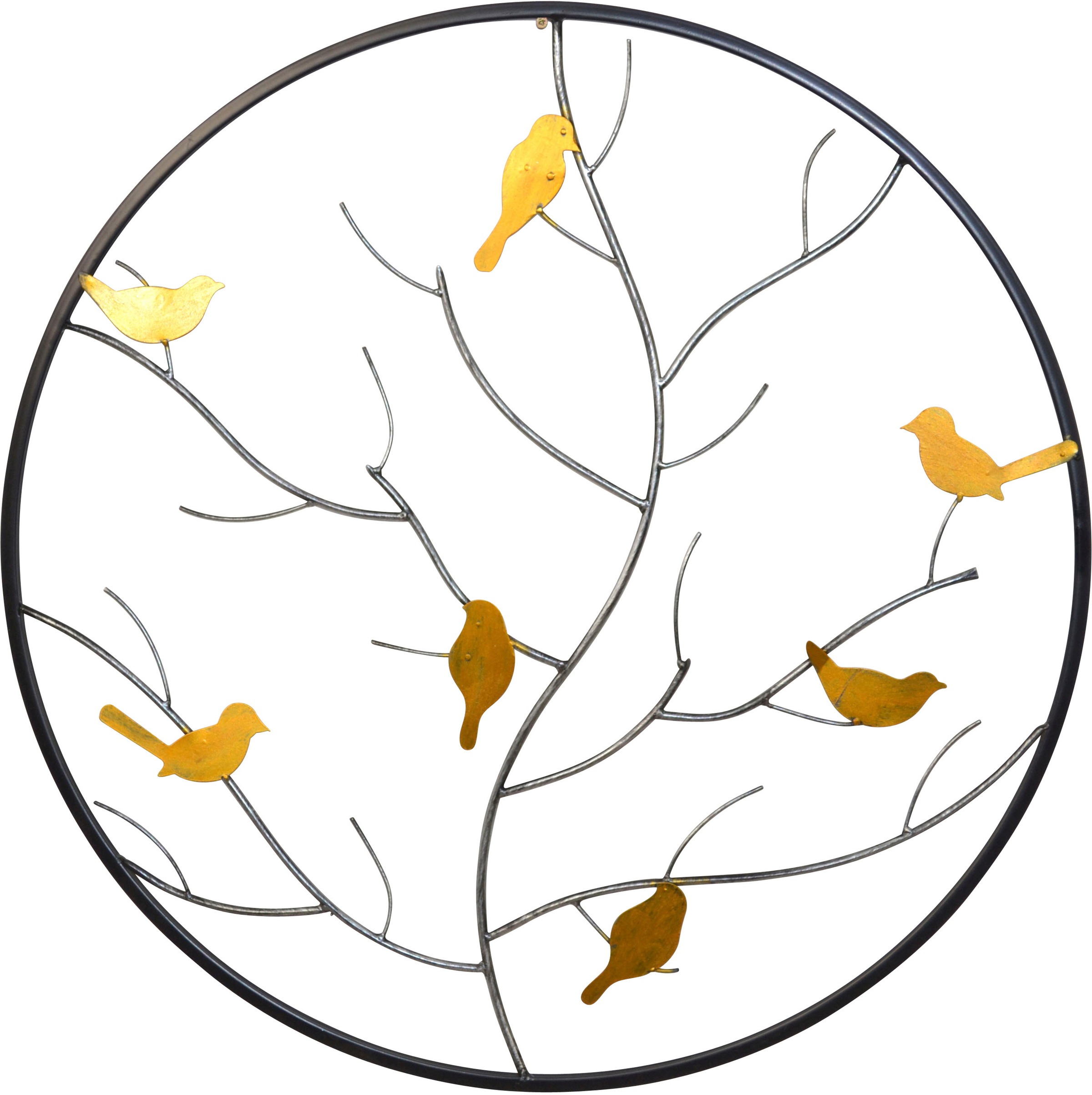 Image of pajoma Wanddekoobjekt "Wanddekoration" goldene Vögel auf Herbstzweig, Metall