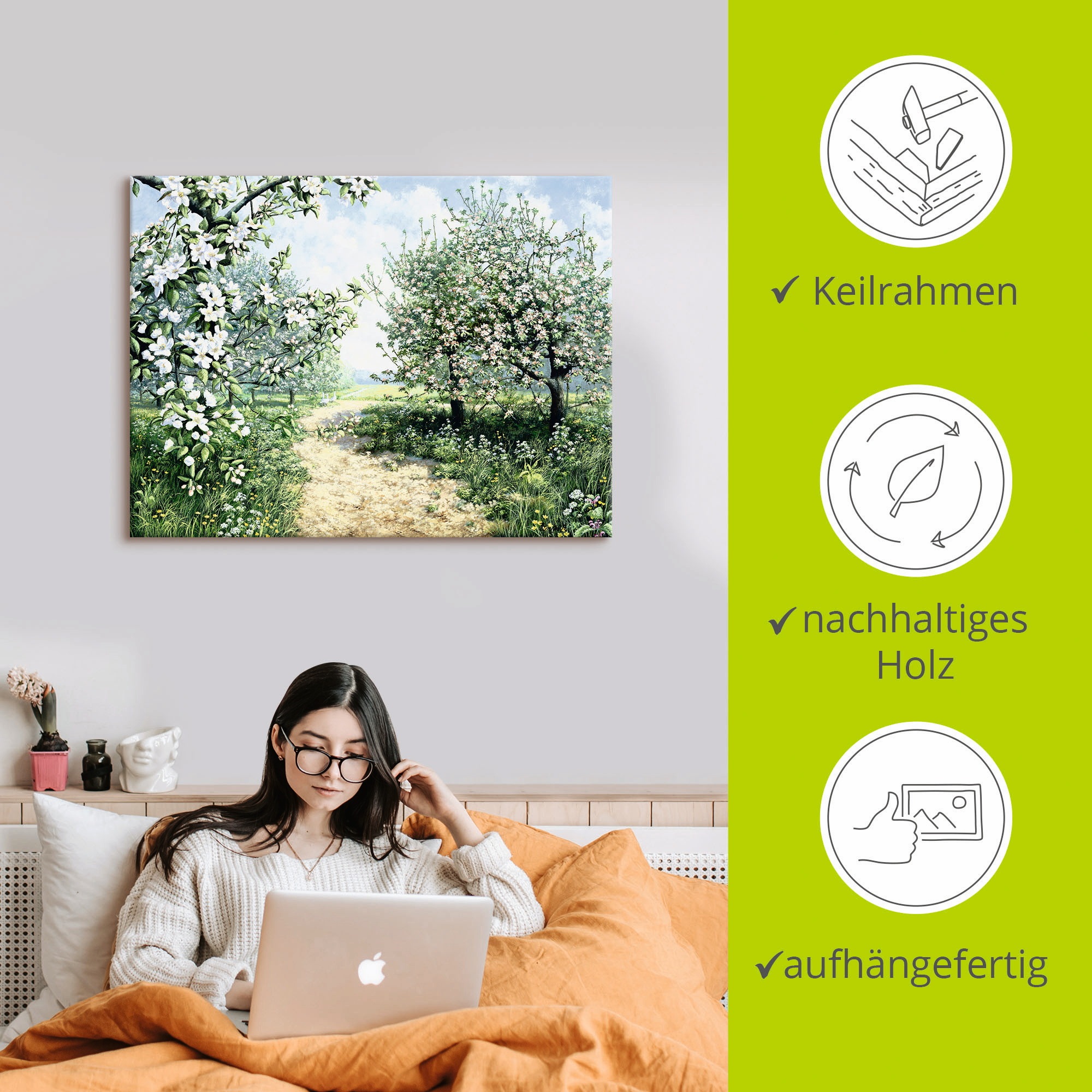 Artland Wandbild »Frühling I«, Vier Jahreszeiten, (1 St.), als Leinwandbild, Poster, Wandaufkleber in verschied. Grössen