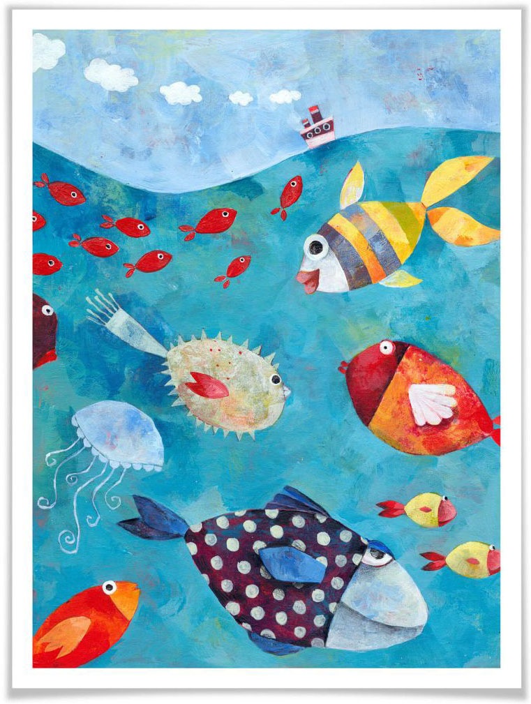 Image of Wall-Art Poster »Märchen Wandbilder Fische im Meer«, Fisch & Meeresfrüchte, (1 St.), Poster, Wandbild, Bild, Wandposter bei Ackermann Versand Schweiz