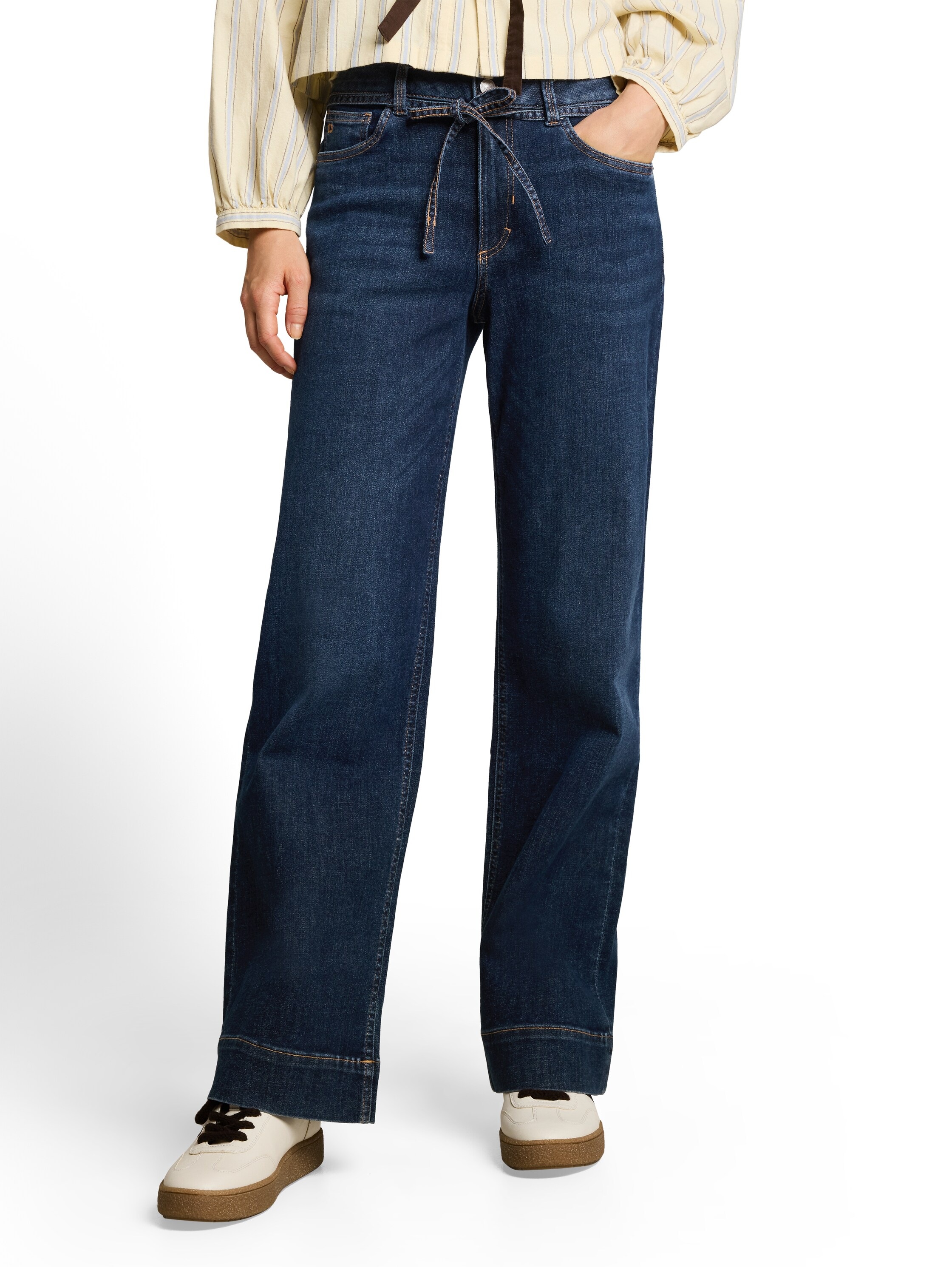 Image of TOM TAILOR Denim Weite Jeans mit Stretch / Denim-Bindeband / Wide