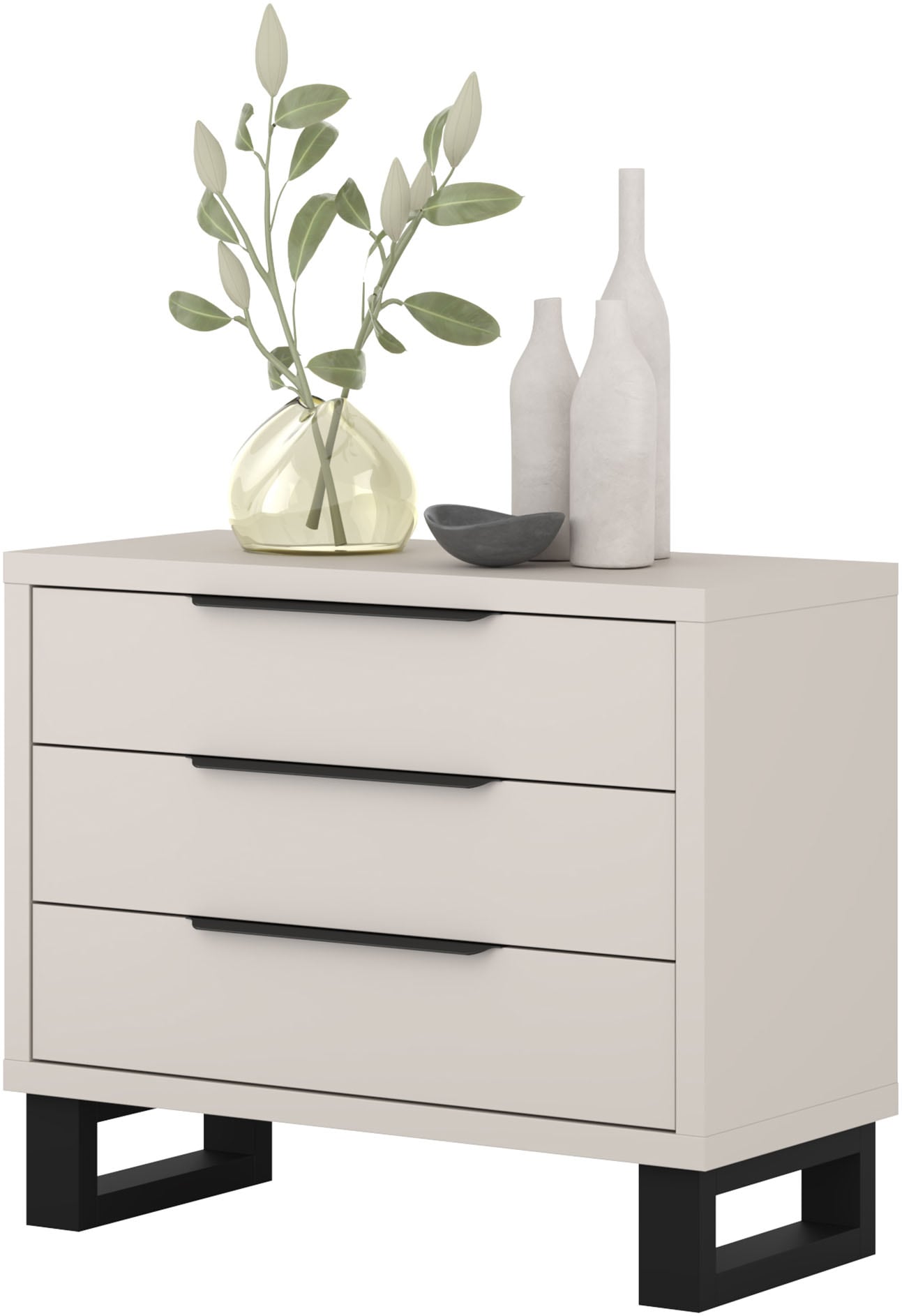 Home affaire Kommode »Bronne,Breite 99,5 cm Schubladenkommode, Sideboard« Sideboard mit viel Stauraum, Schlafzimmerkommode Kufen in Metalloptik