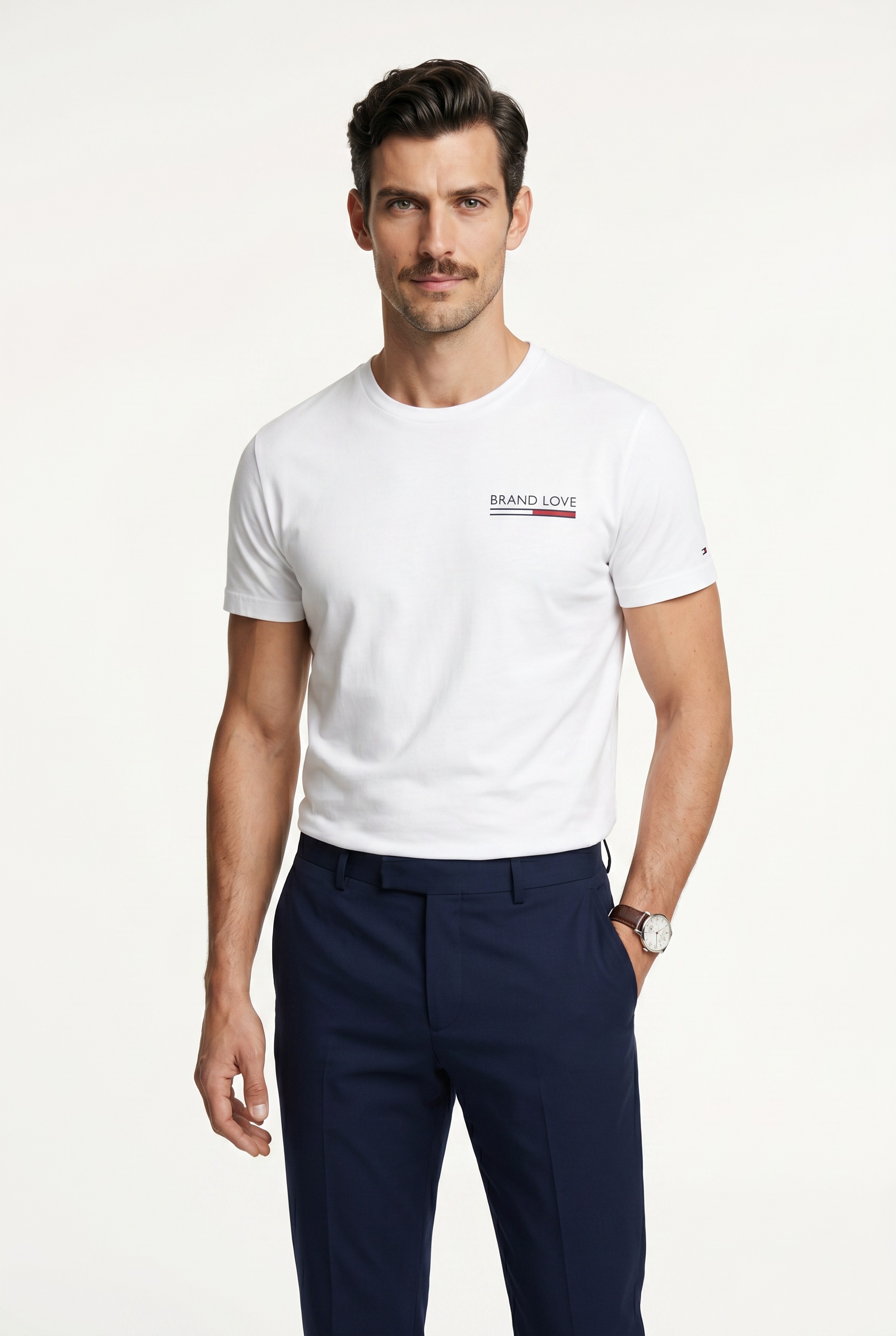Image of Tommy Hilfiger T-Shirt "BRAND LOVE LEFT CHEST RWB TEE" regular fit, Rundhals