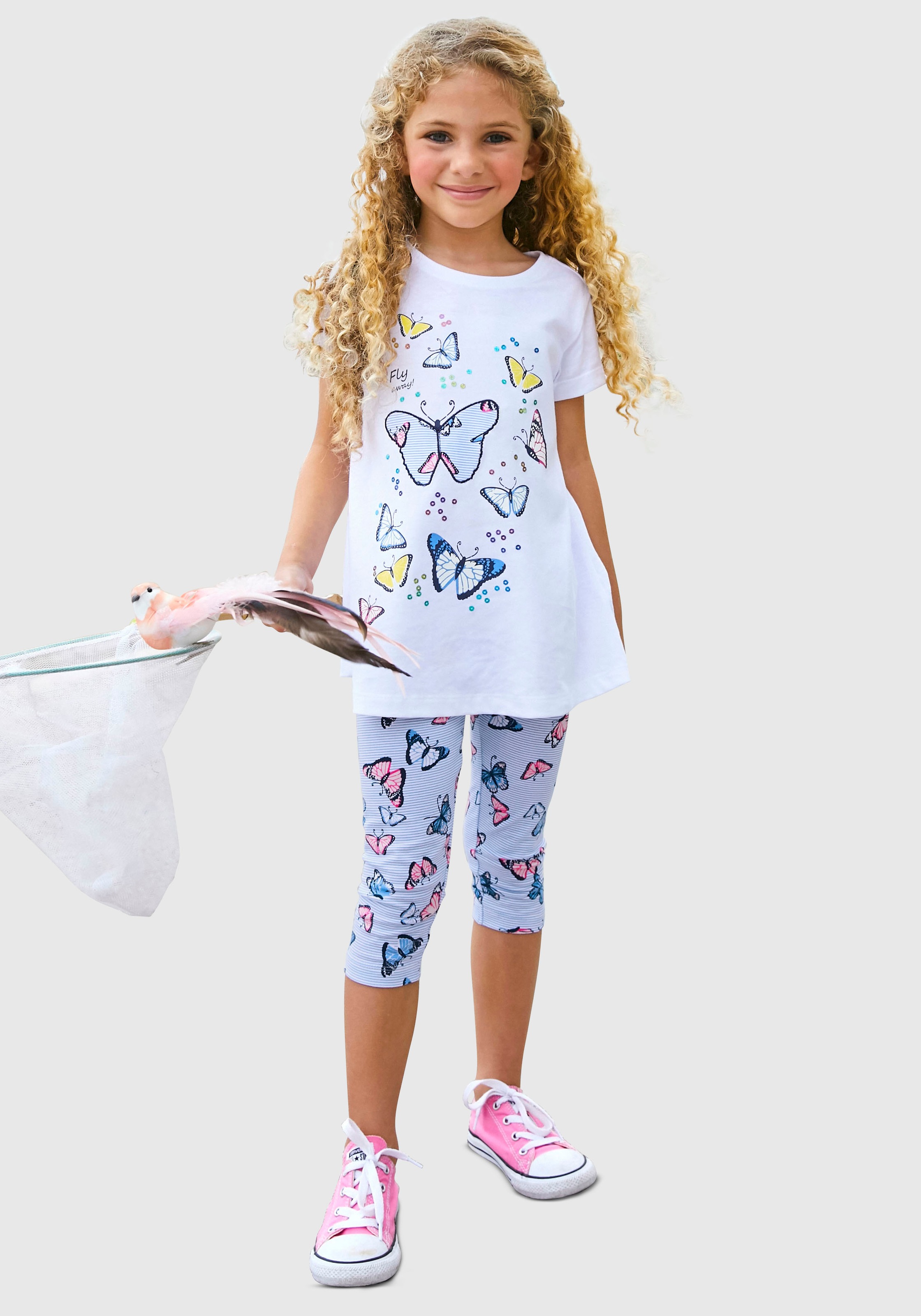 Image of KIDSWORLD Shirt & Leggings, (Set), mit Schmetterlingsmotiv bei Ackermann Versand Schweiz