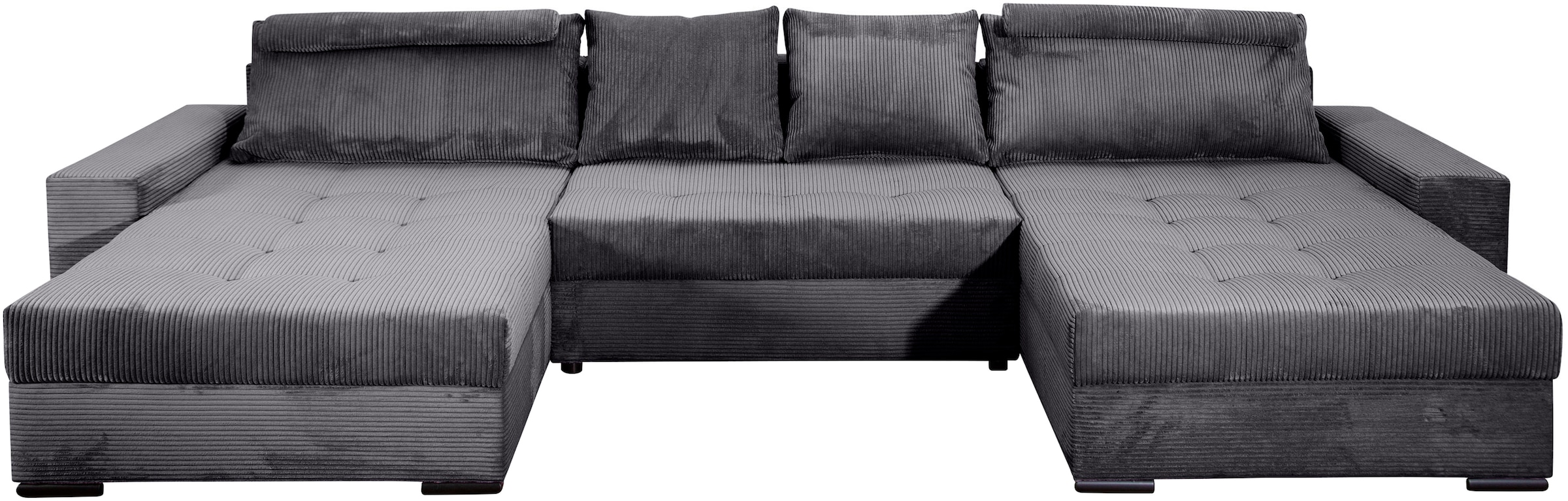 COLLECTION AB Wohnlandschaft »XXXL-Josy Relax U-Form Breite 352 cm, mit 2 gleich grossen Recamieren«, inkl. Bettfunktion, Bettkasten, mit 4 Rückenkissen in zwei Grössen