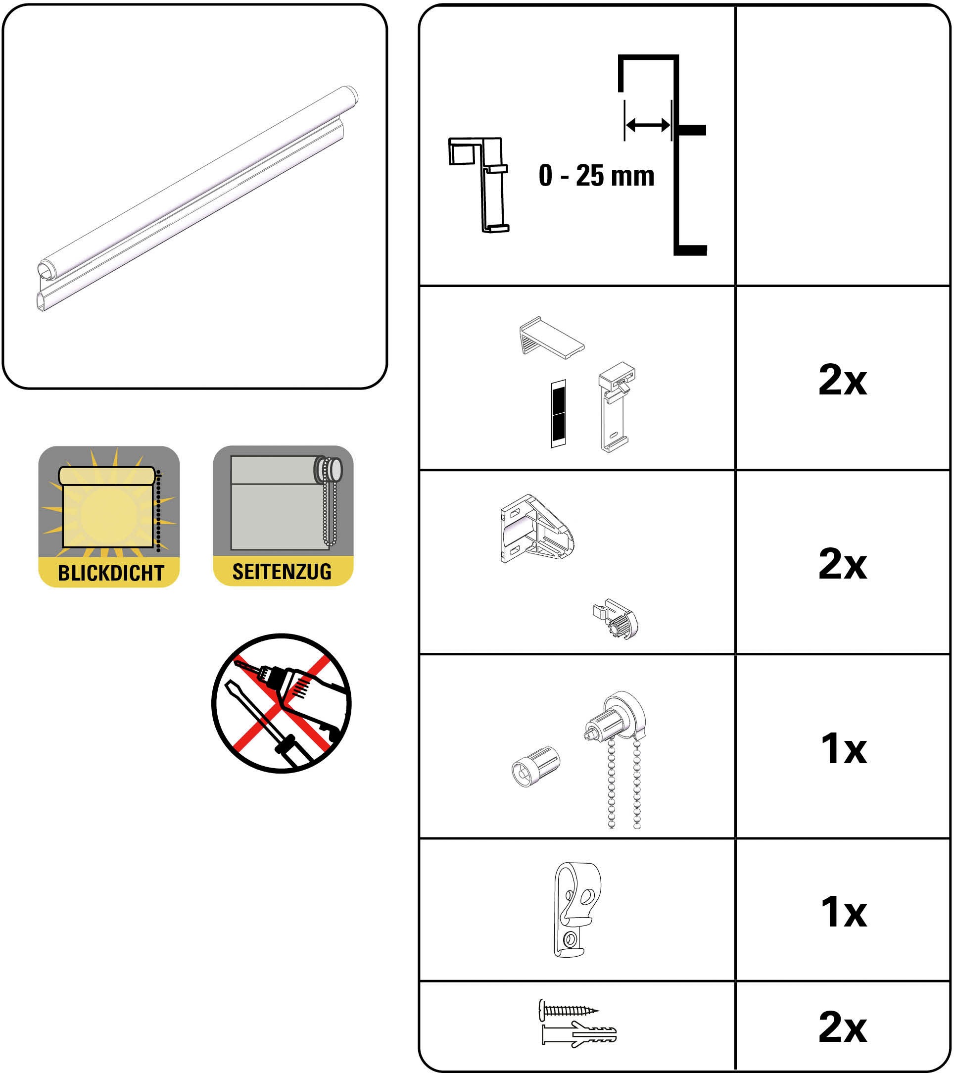 GOODproduct Seitenzugrollo »Uni Klemmrollo« Lichtschutz Sichtschutz mit Bohren/ohne Bohren freihängend Schraubmontage möglich