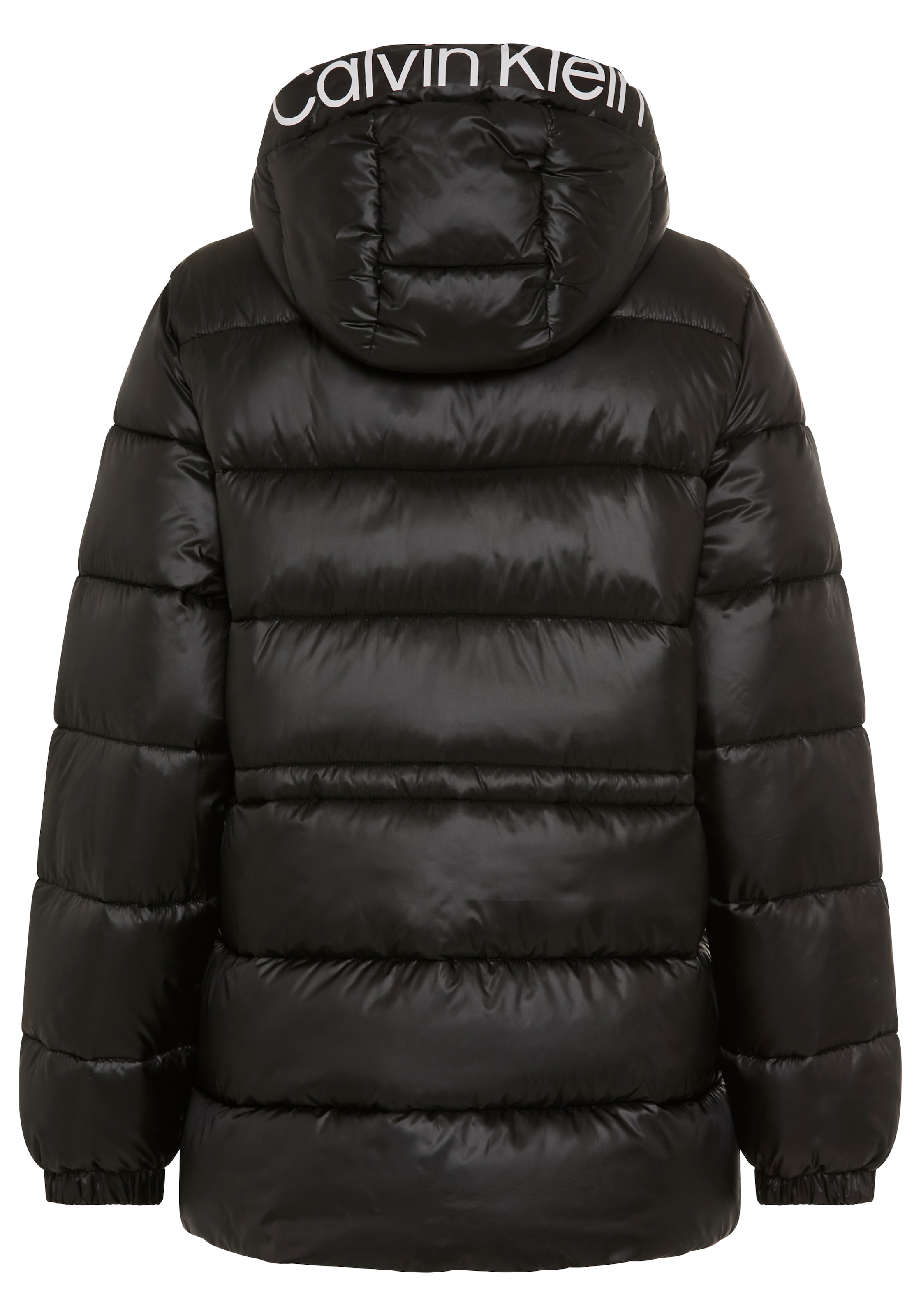 Calvin Klein Jeans Steppmantel Regular Fit, warm wattiert, Logoschriftzug auf der Kapuze