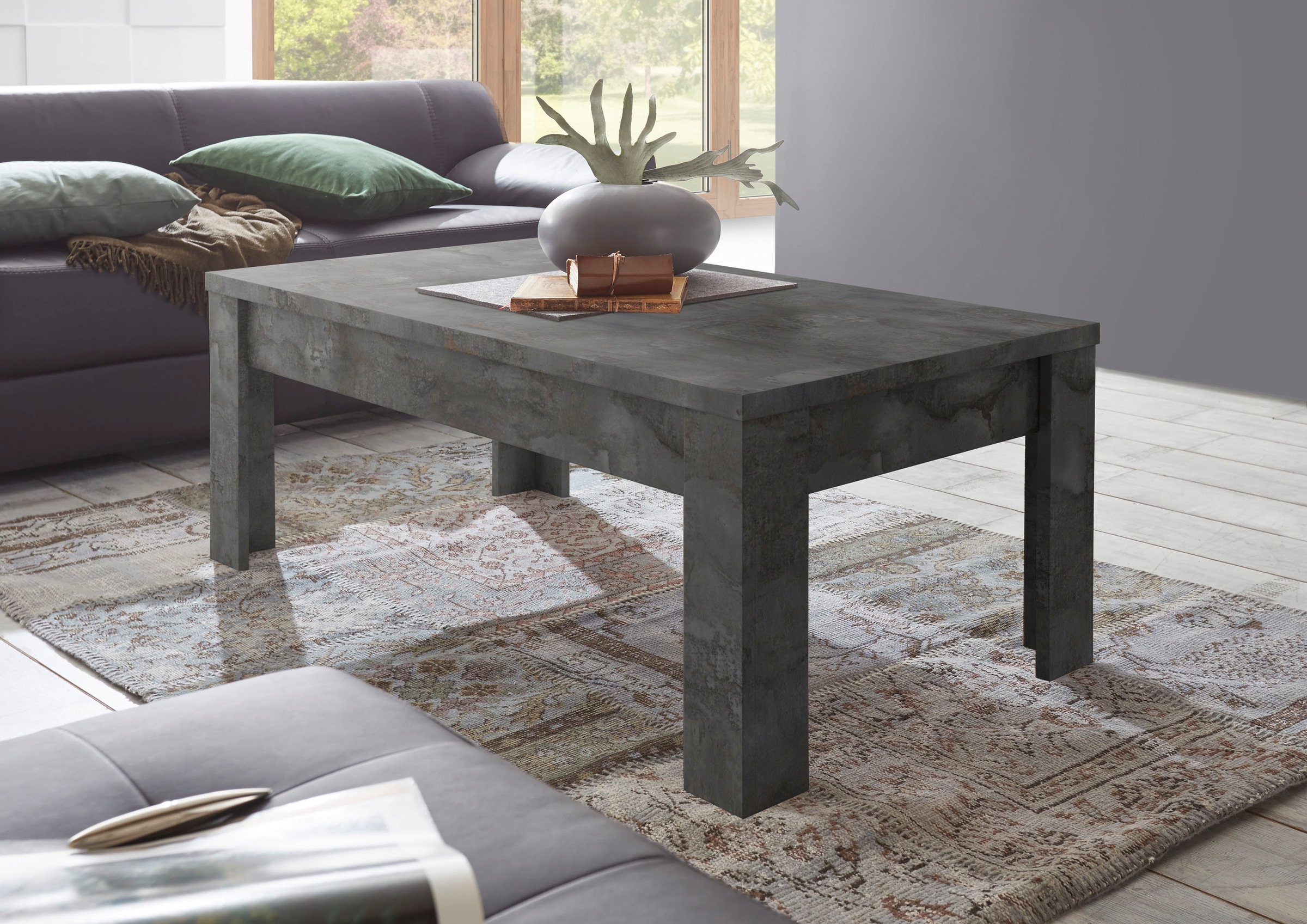 Image of Home affaire Couchtisch "Dama 122 x 65 cm, Wohnzimmertisch mit Winkelfuss" Sofatisch, rechteckig, Tischplattenstärke 22 mm