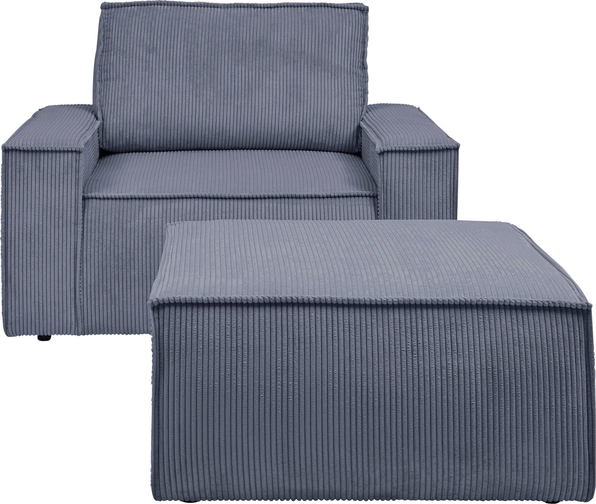 GOODproduct Fauteuil »SHERWOOD« Loveseat und Hocker im Set, passend zur Polster-Serie SHERWOOD