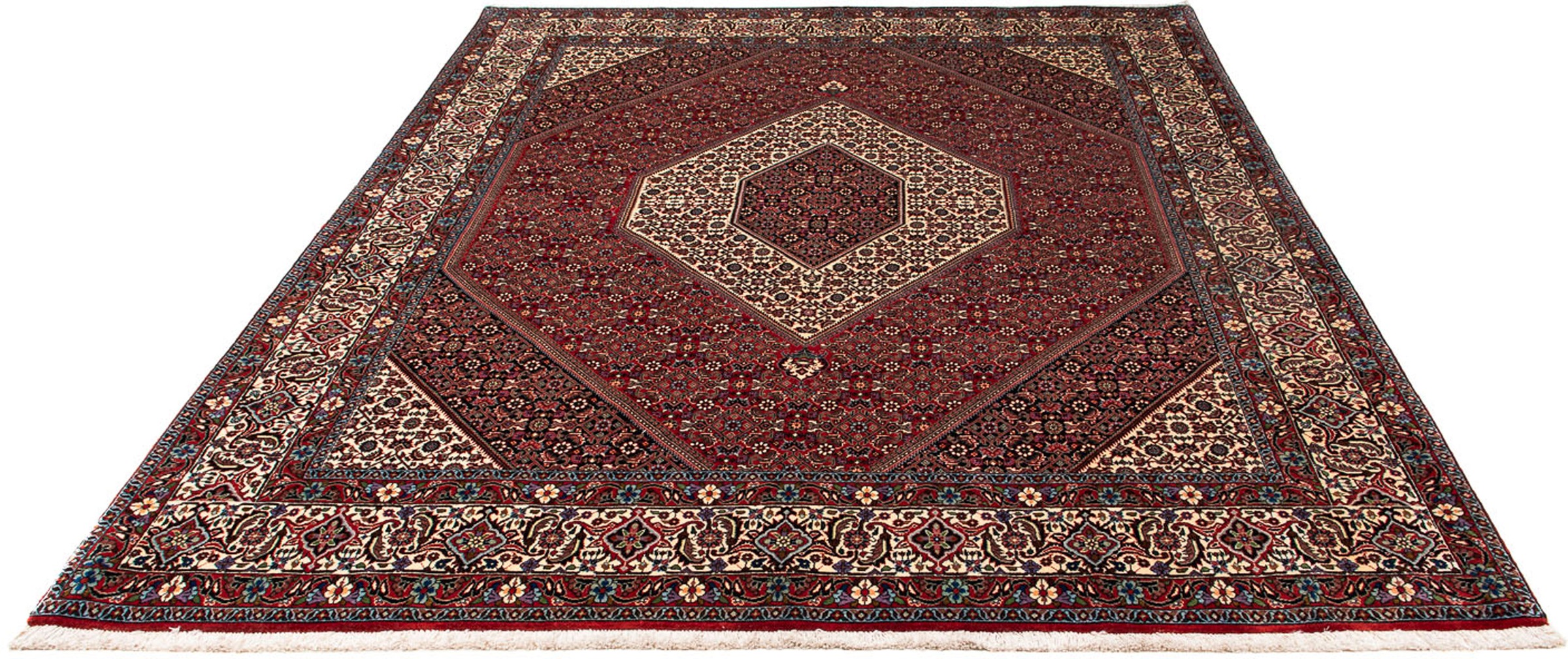 Image of morgenland Orientteppich »Perser - Bidjar - 251 x 203 cm - dunkelrot«, rechteckig, 15 mm Höhe, Wohnzimmer, Handgeknüpft, Einzelstück mit Zertifikat bei Ackermann Versand Schweiz
