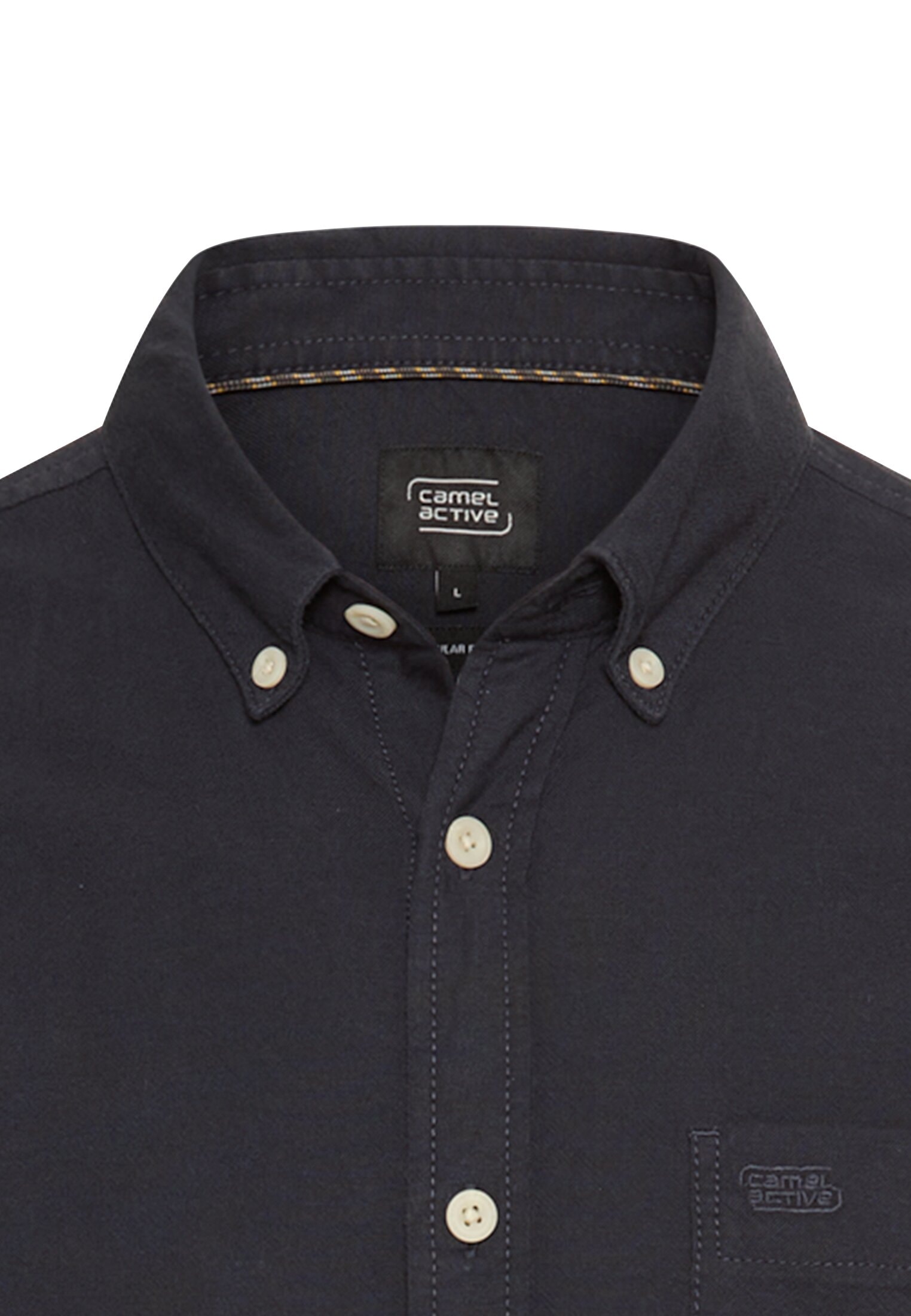camel active Langarmhemd mit Logo Stickerei