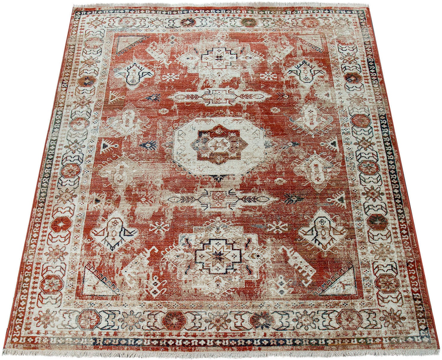 Image of Paco Home Teppich »Sena 454«, rechteckig, 12 mm Höhe, Kurzflor, Orient-Optik, Used-Look, mit Fransen, ideal im Wohnzimmer & Schlafzimmer bei Ackermann Versand Schweiz