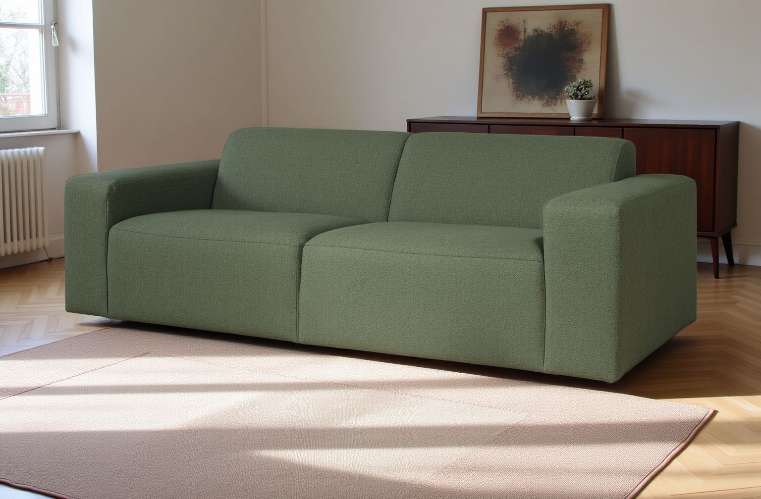 INOSIGN 3-Sitzer »Koa, 228 cm, Modulsofa in Webstoff, Cord«, Designsofa, weicher Lounge-Sitzkomfort, Welleunterfederung, bodentief