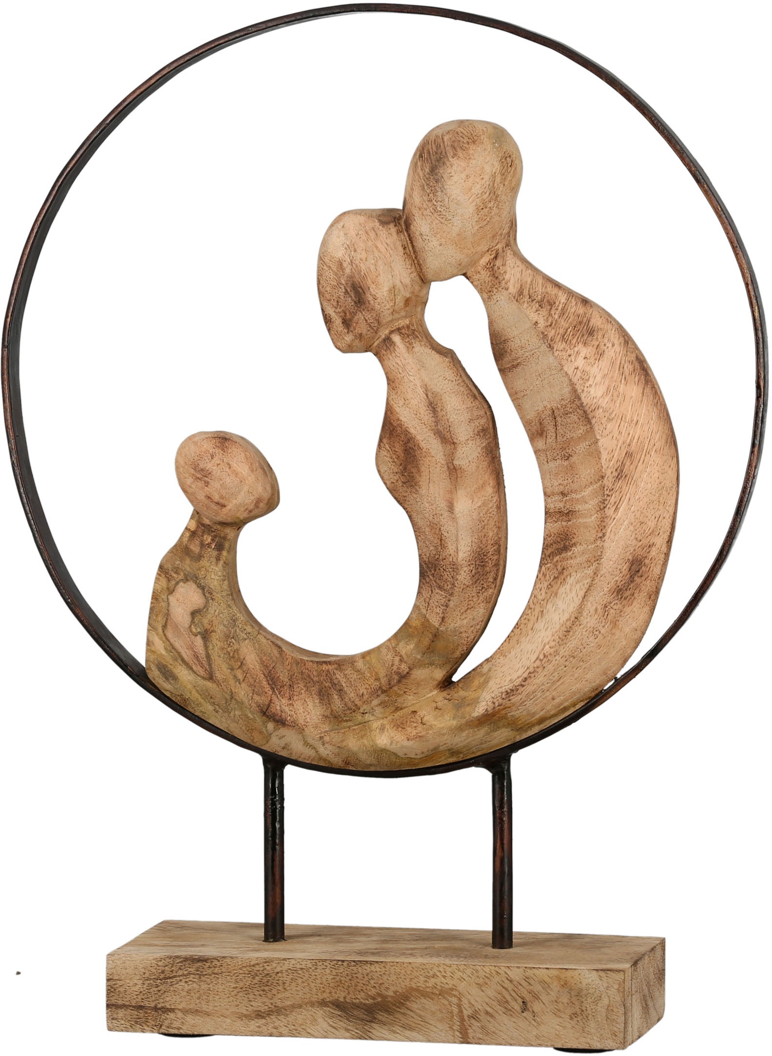Image of GILDE Dekofigur »Skulptur Familia, bronzefarben/natur«, (1 St.), Dekoobjekt, Höhe 41 cm, Familie, handgefertigt, aus Metall und Holz, Wohnzimmer bei Ackermann Versand Schweiz