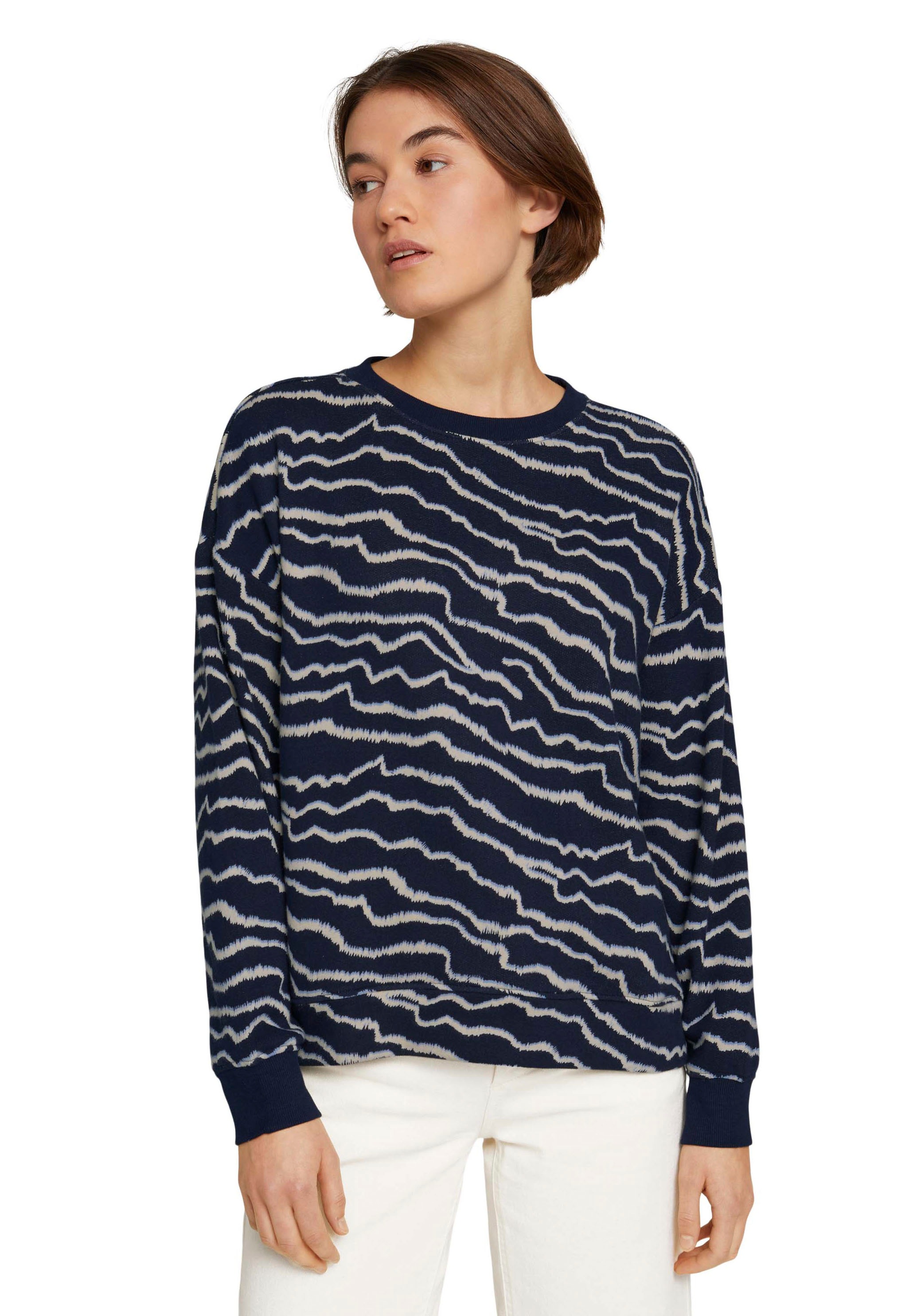 Image of TOM TAILOR Denim Sweatshirt, mit Rippbündchen an den Ärmeln bei Ackermann Versand Schweiz