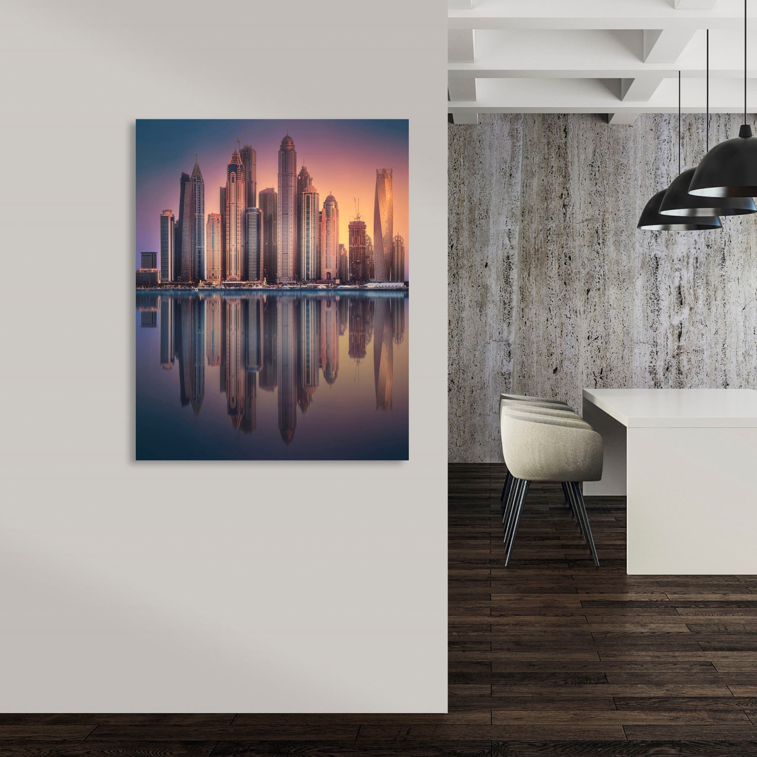 queence Acrylglasbild »Hochhäuser« Gebäude | Skyline | Städte Fine Art-Print in Galeriequalität
