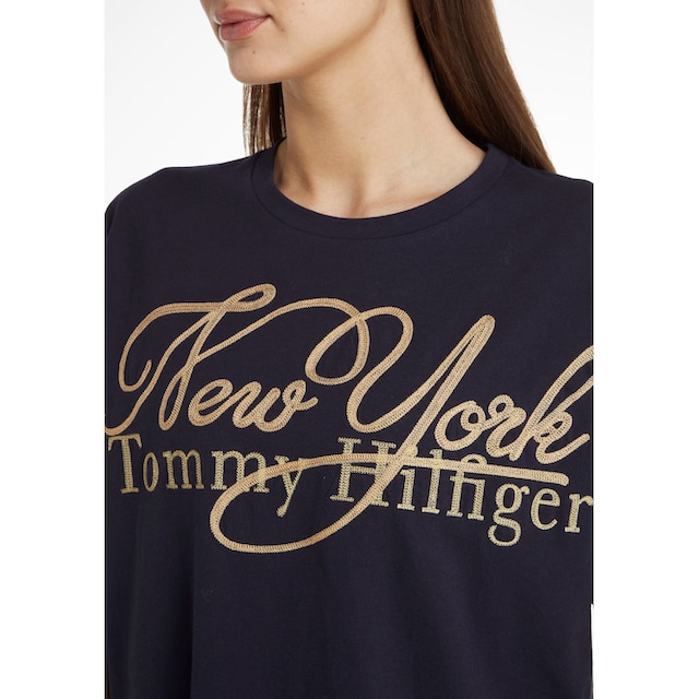 Tommy Hilfiger T-Shirt »RLX NY METALLIC C-NK SS«, mit metalicfarbenen Print  & Tommy Hilfiger Markenlabel Acheter confortablement