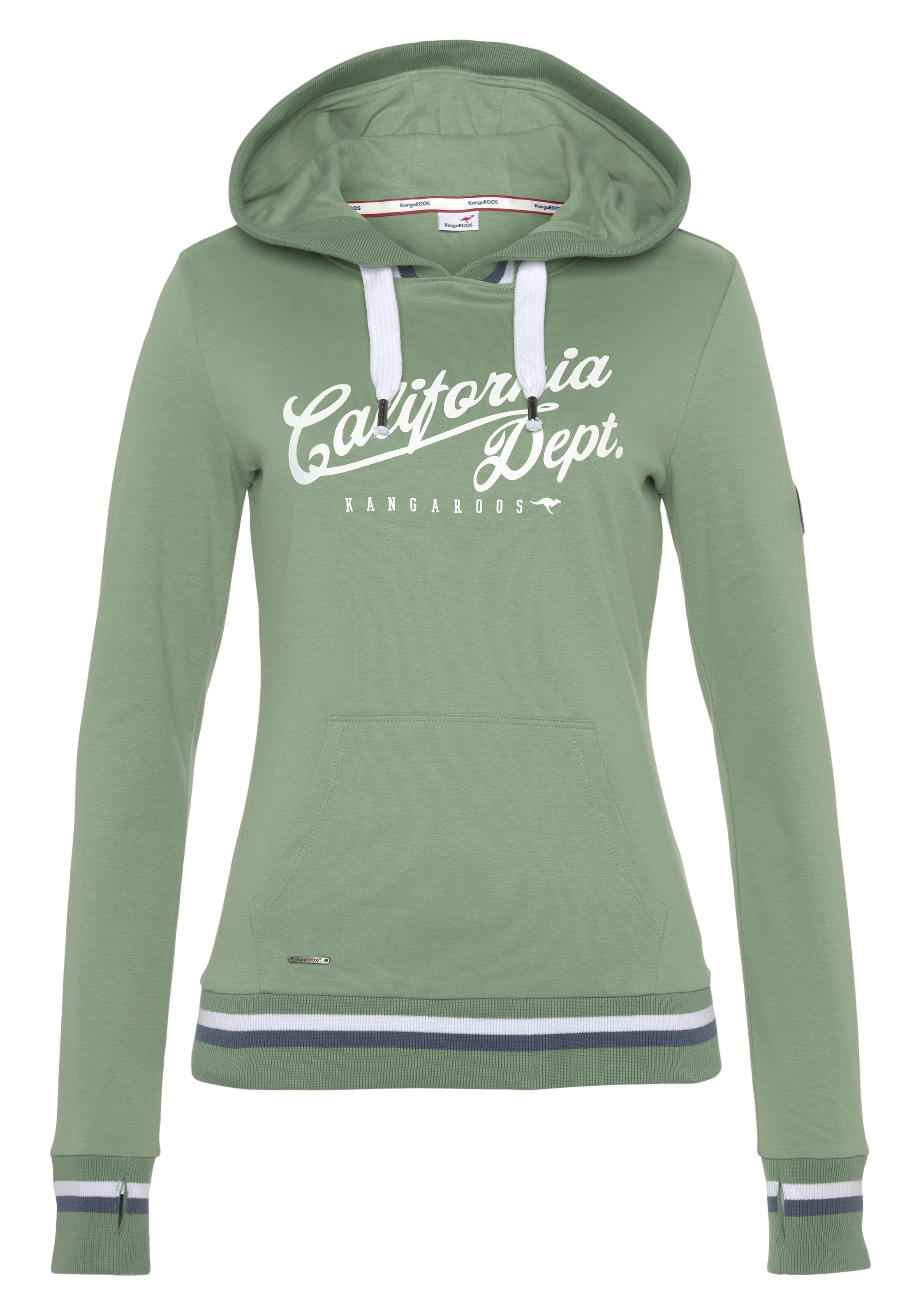 ♕ KangaROOS Kapuzensweatshirt, NEUE - kaufen & Kontraststreifen grossen mit versandkostenfrei Logoschriftzug KOLLEKTION