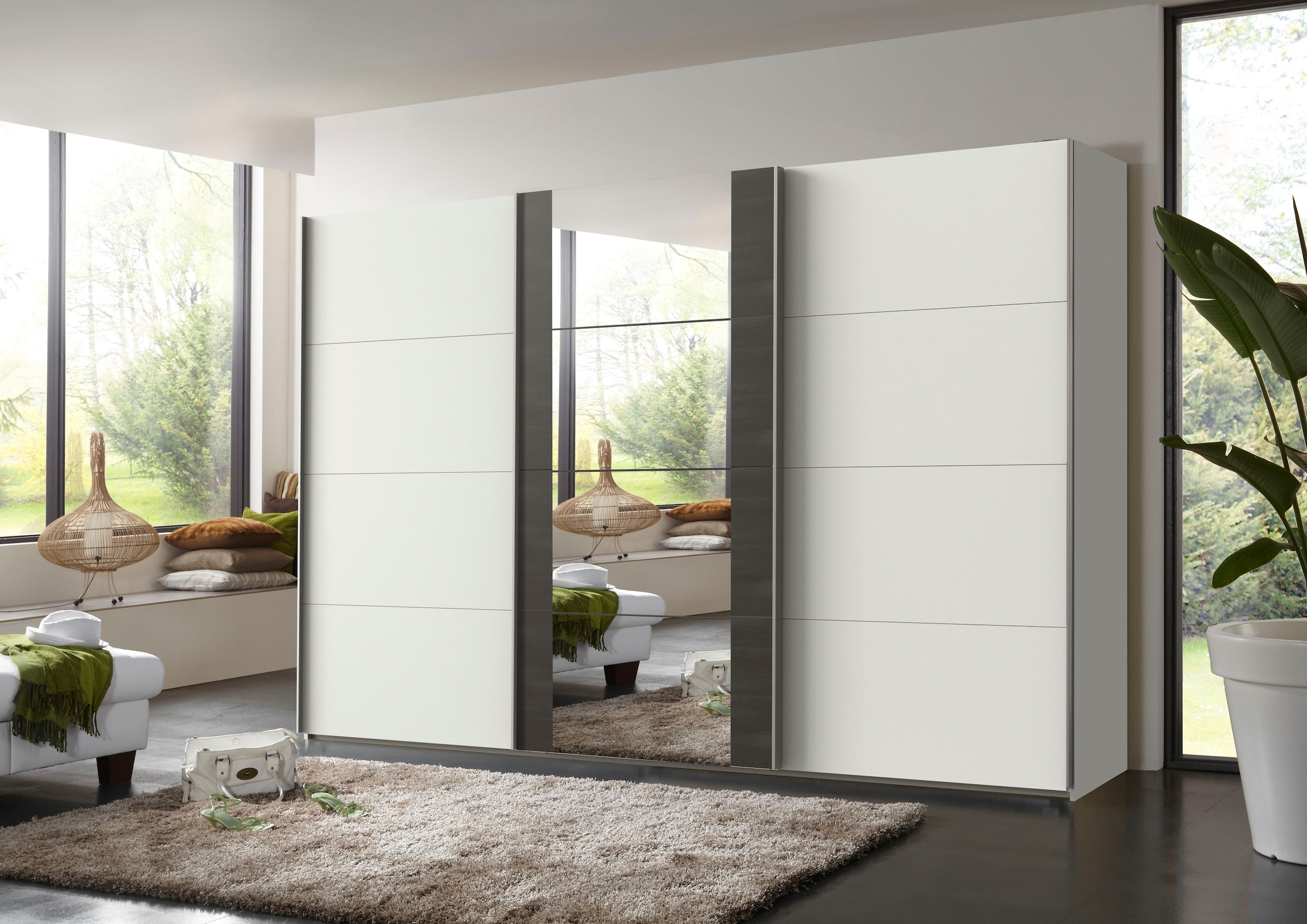 Image of Wimex Schwebetürenschrank "Bern Schiebetürenschrank" Schrank mit zusätzlicher Innenausstattung, Garderobe