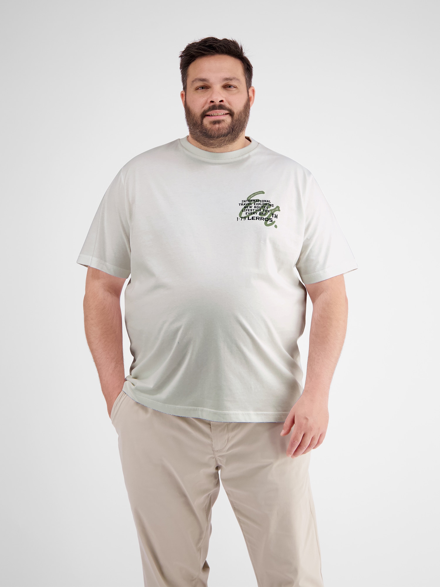 Image of LERROS T-Shirt "T-Shirt mit Brustprint in Grossen Grössen"