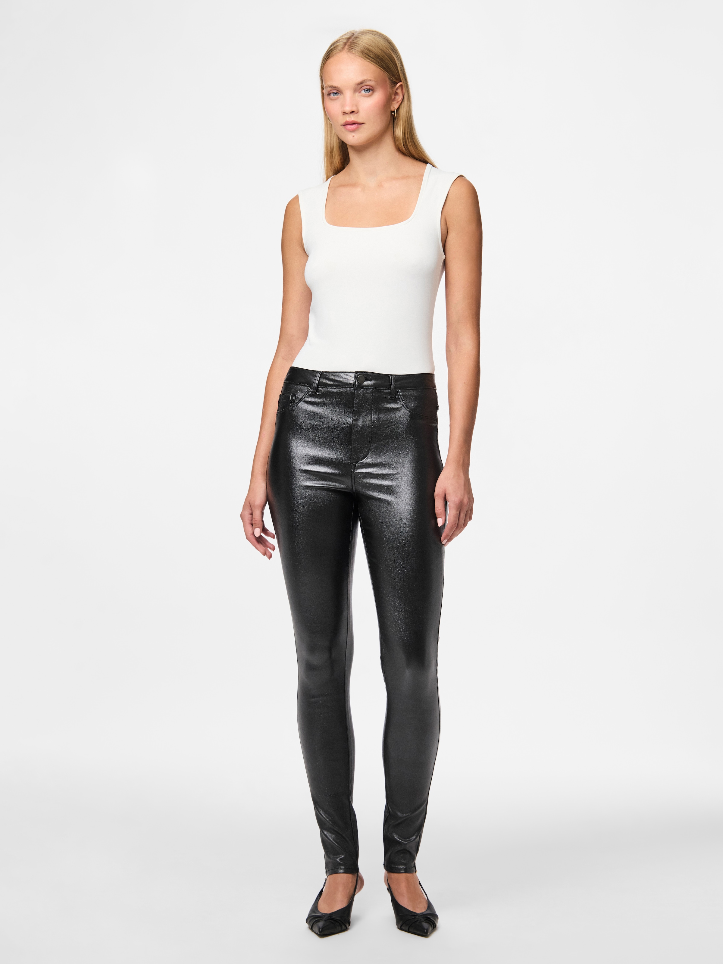 pieces Jeggings »PCHIGHSKIN WEAR GLITTER JEGGINGS NOOS BC«  mit Glitzer-Effekt
