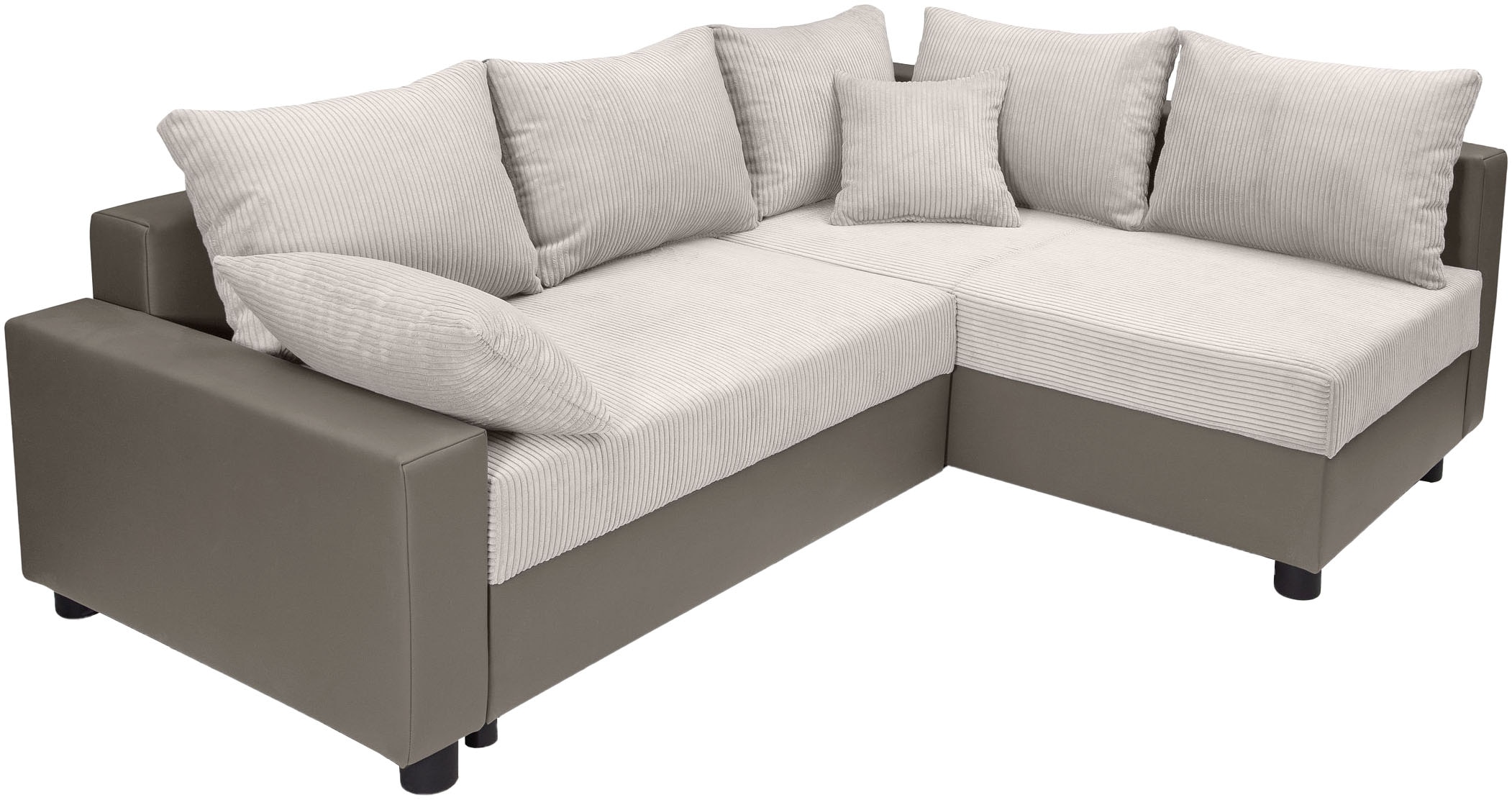 COLLECTION AB Ecksofa »Parma L-Form«, mit Schlaffunktion und Bettkasten, inklusive Kissen, Bonellfederkern