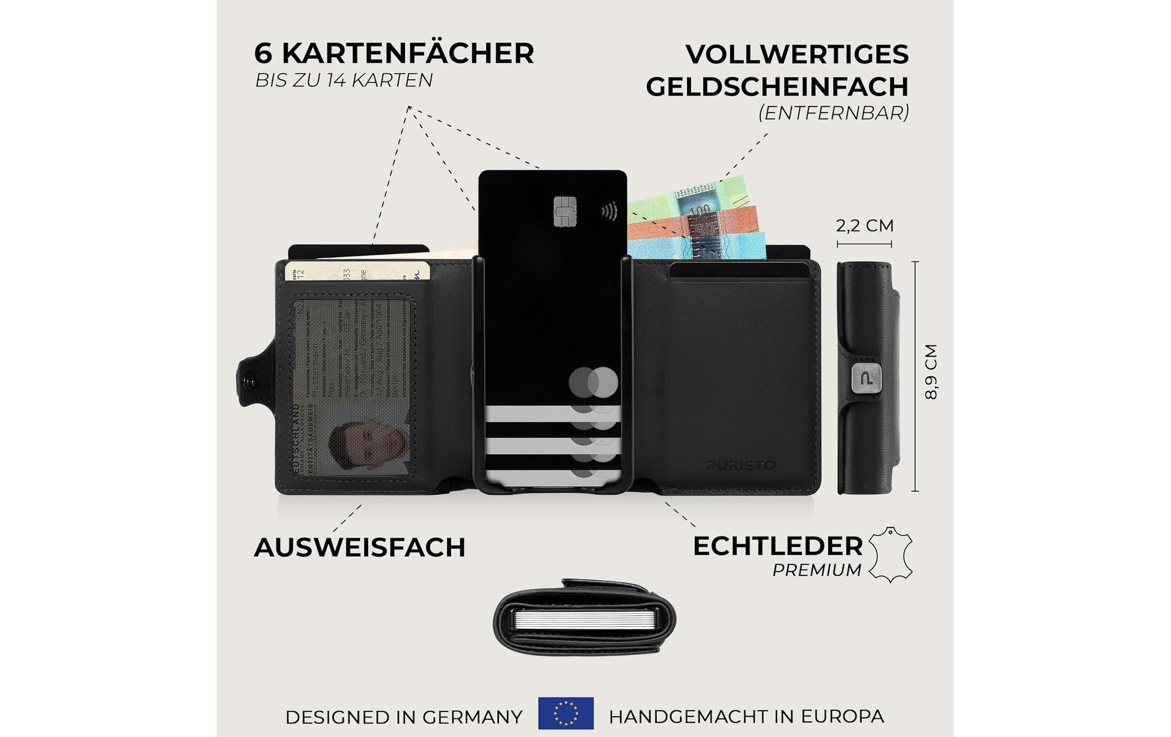   Geldbörse »Puristo PURISTO KLIK Classic XL 14er KLIK Slimwallet« Portemonnaie