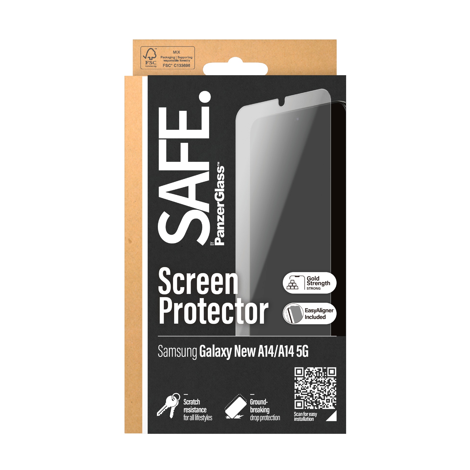SAFE by PanzerGlass Displayschutzglas »Screen Protector für Samsung A14, A14 5G, UWF«, für Samsung Galaxy A14-Samsung Galaxy A14 5G