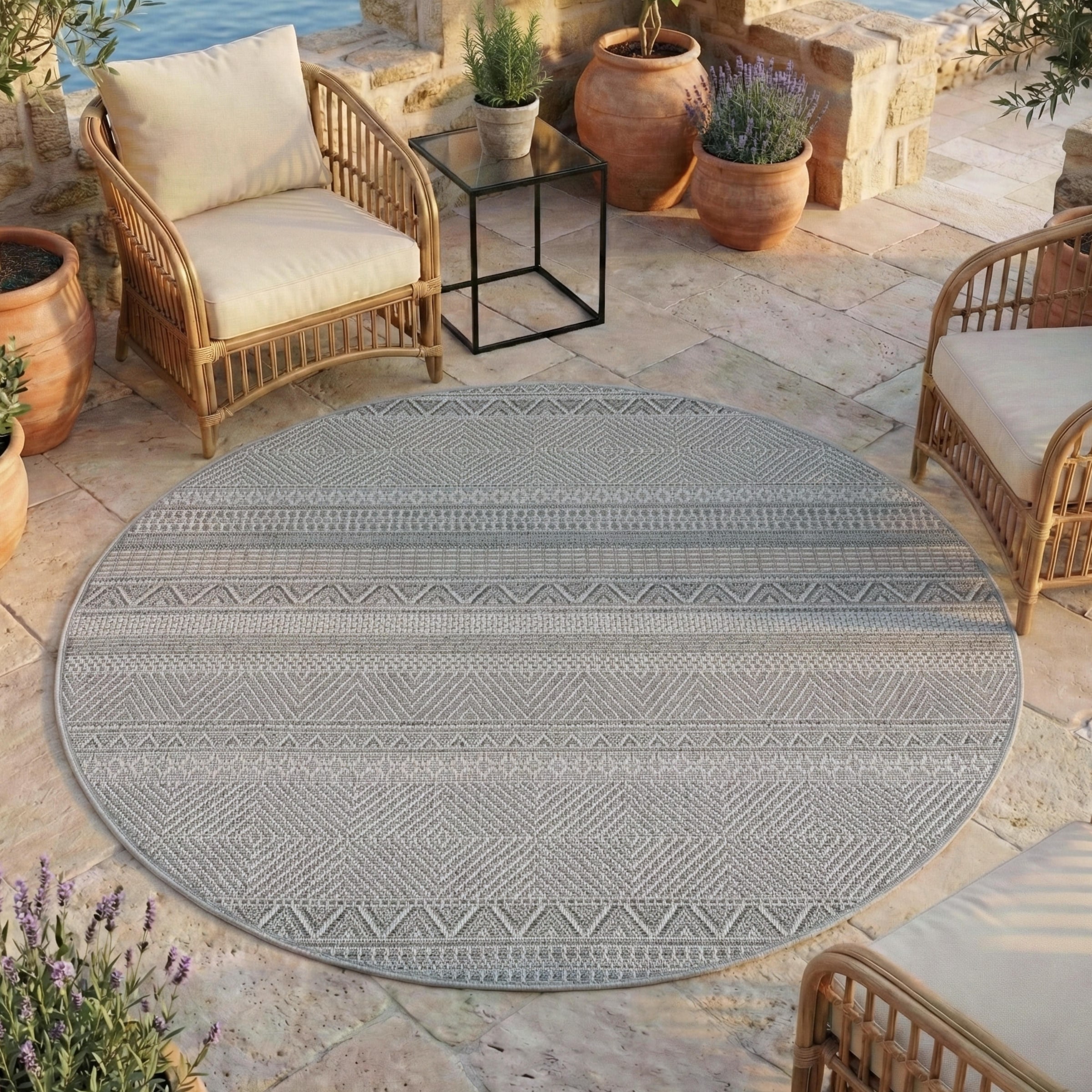 Image of Ayyildiz Teppiche "DESERT 1303, auch als Läufer und Rund erhältlich" rund 5 mm Höhe In und Outdoor, pflegeleicht, Wohnzimmer, Aussenbereich