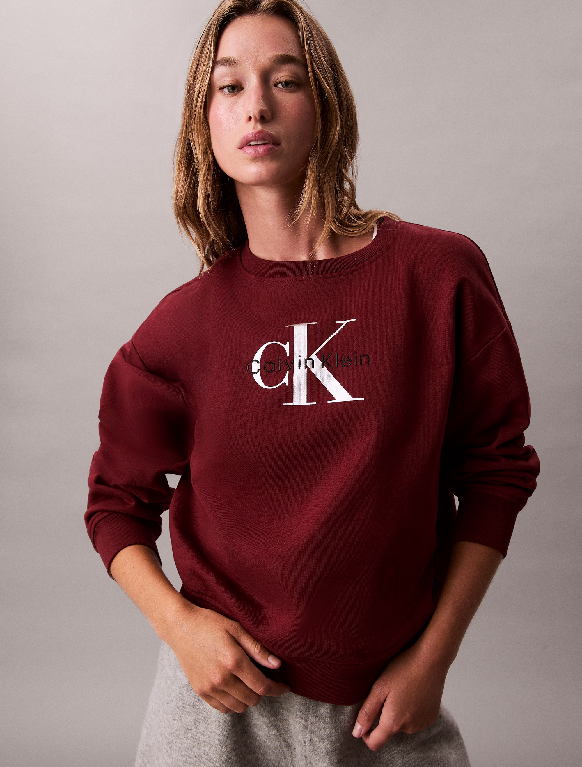 Calvin Klein Jeans Sweatshirt »LS MNLG FRNCH TRRY R«, Mit Rundhalsausschnitt