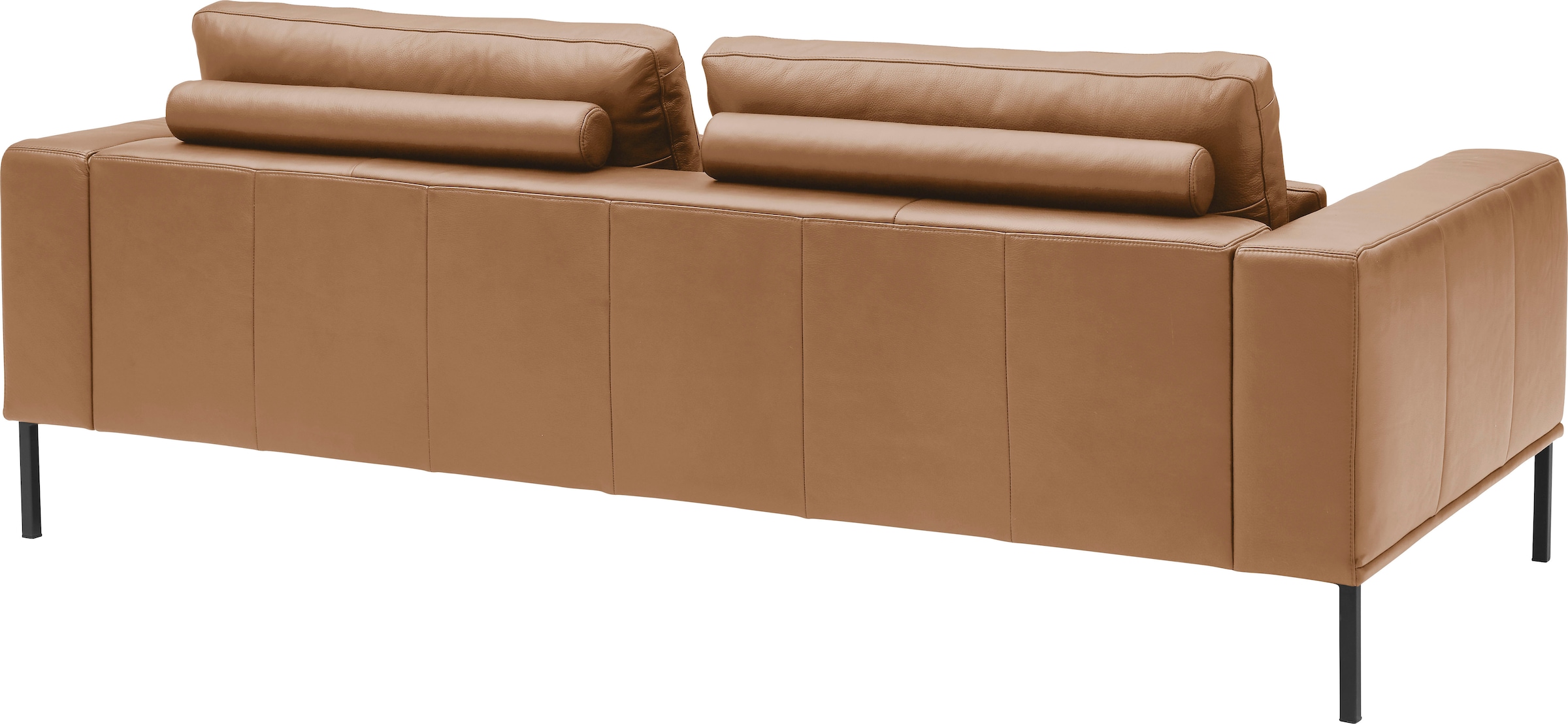 Musterring 3-places »JustB!PM100, 222 cm breit, aus hochwertigem Leder« au choix avec coussin lombaire et extension de siège motorisée, pied en métal noir